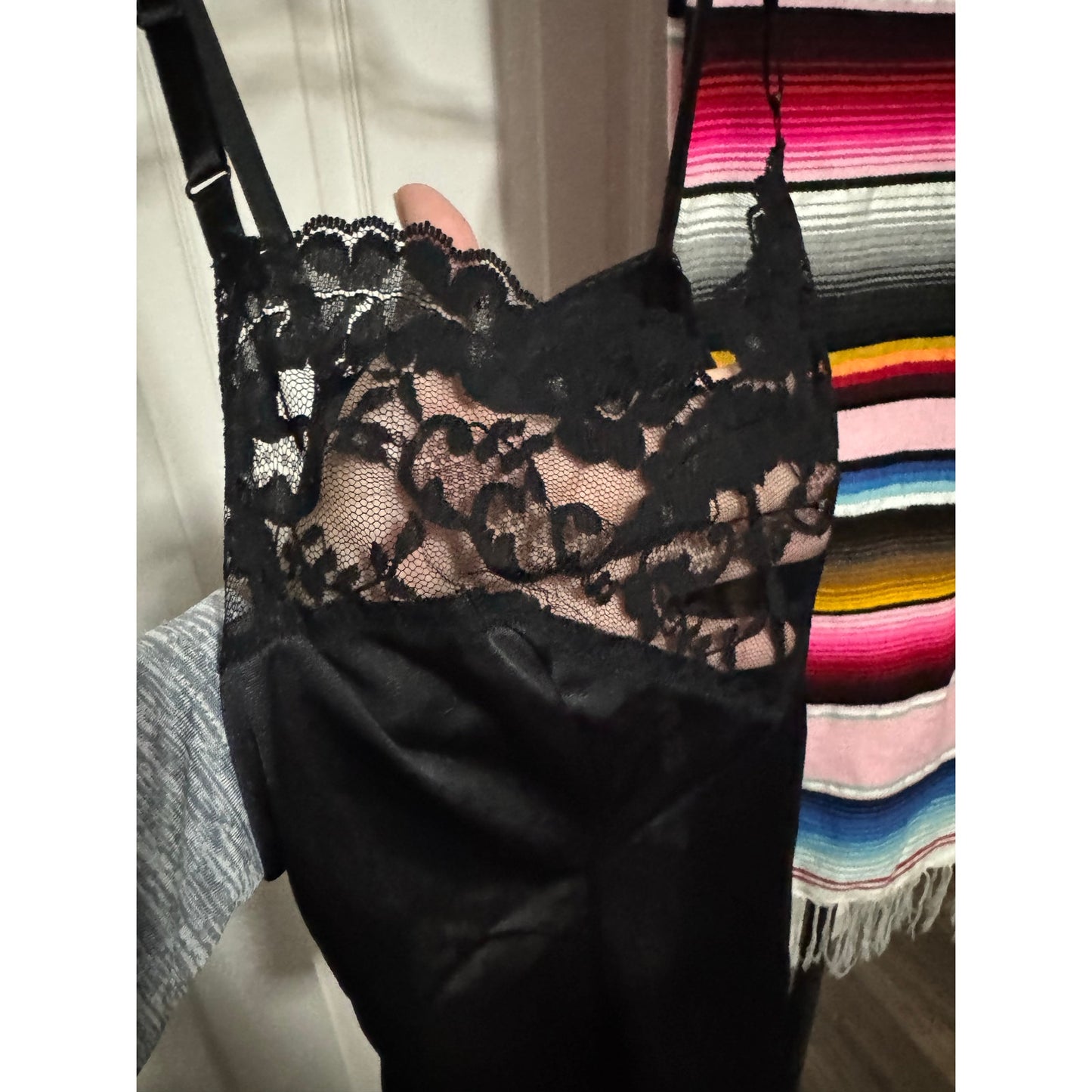 Vasserette Strappy Lacey Black Lingerie/Slip Top