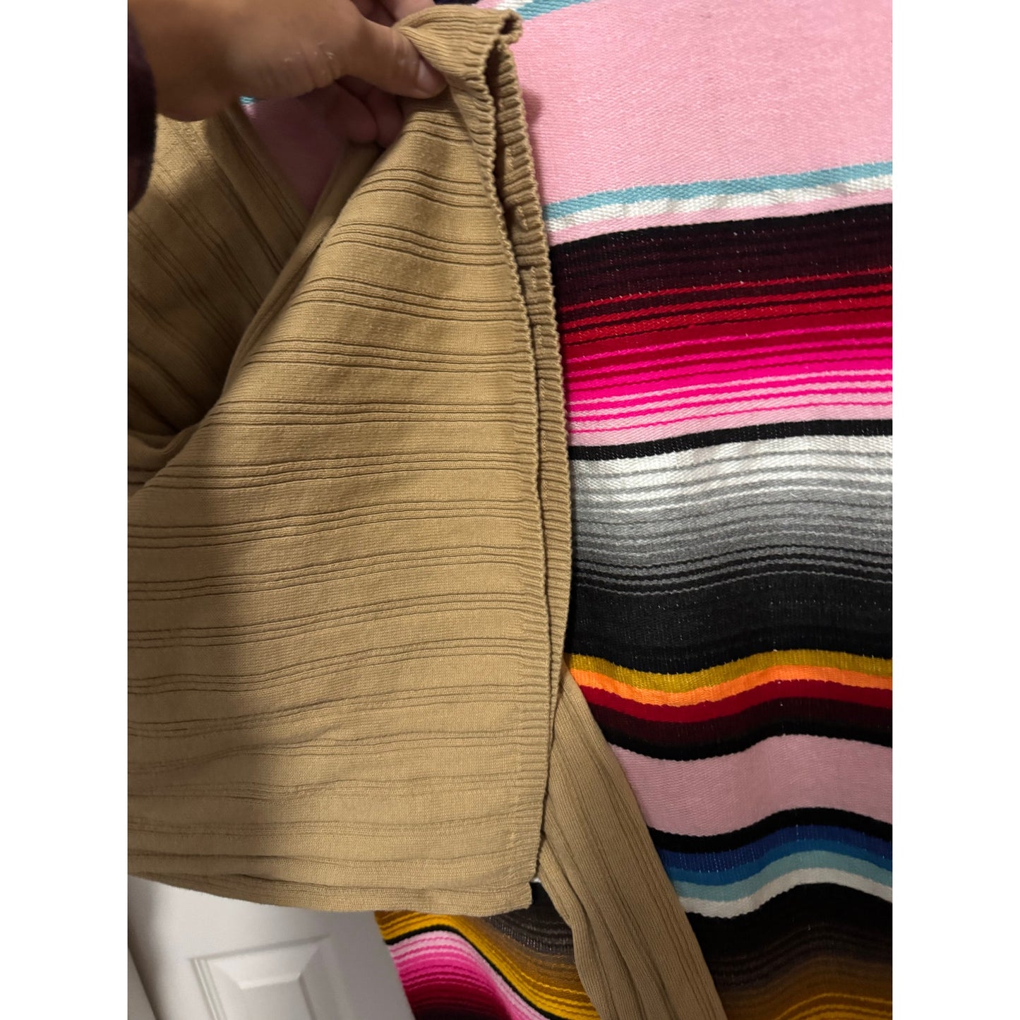 Talbots Tan Knit Fitted Pullover Sweater