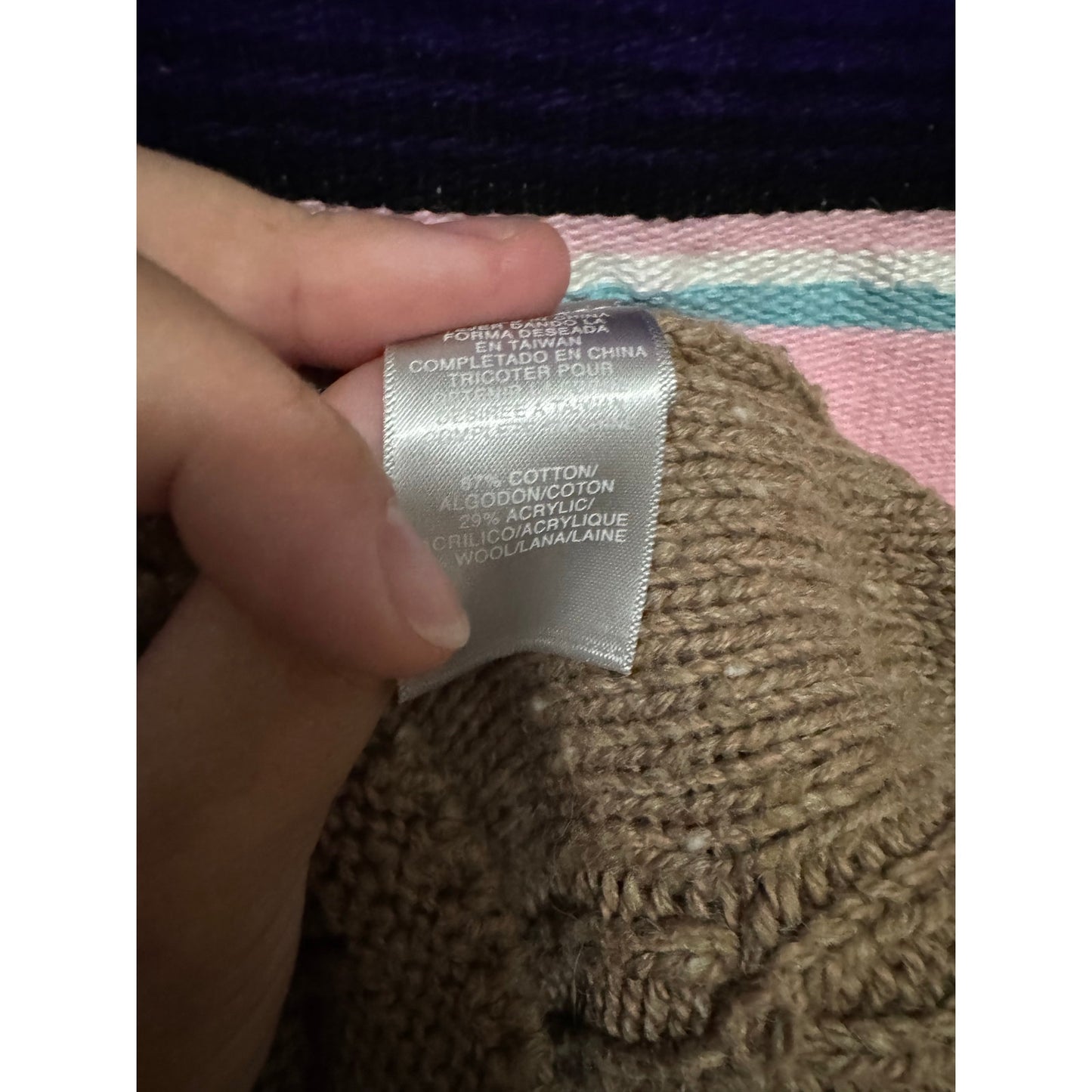 Liz Claiborne Chunky Cable Knit Wool Blend Sweater with Large Buttons