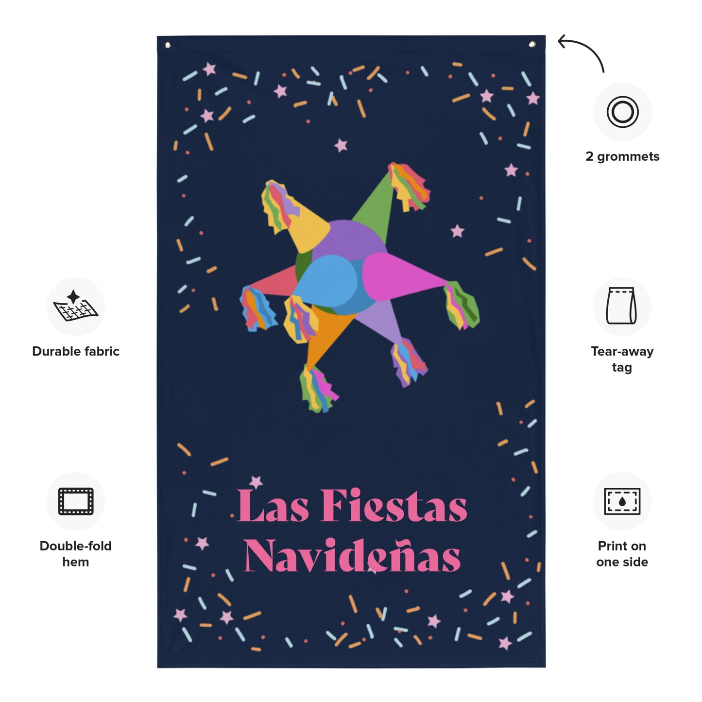 Las Fiestas Navideñas Flag - Christmas - Navidad - Las Posadas