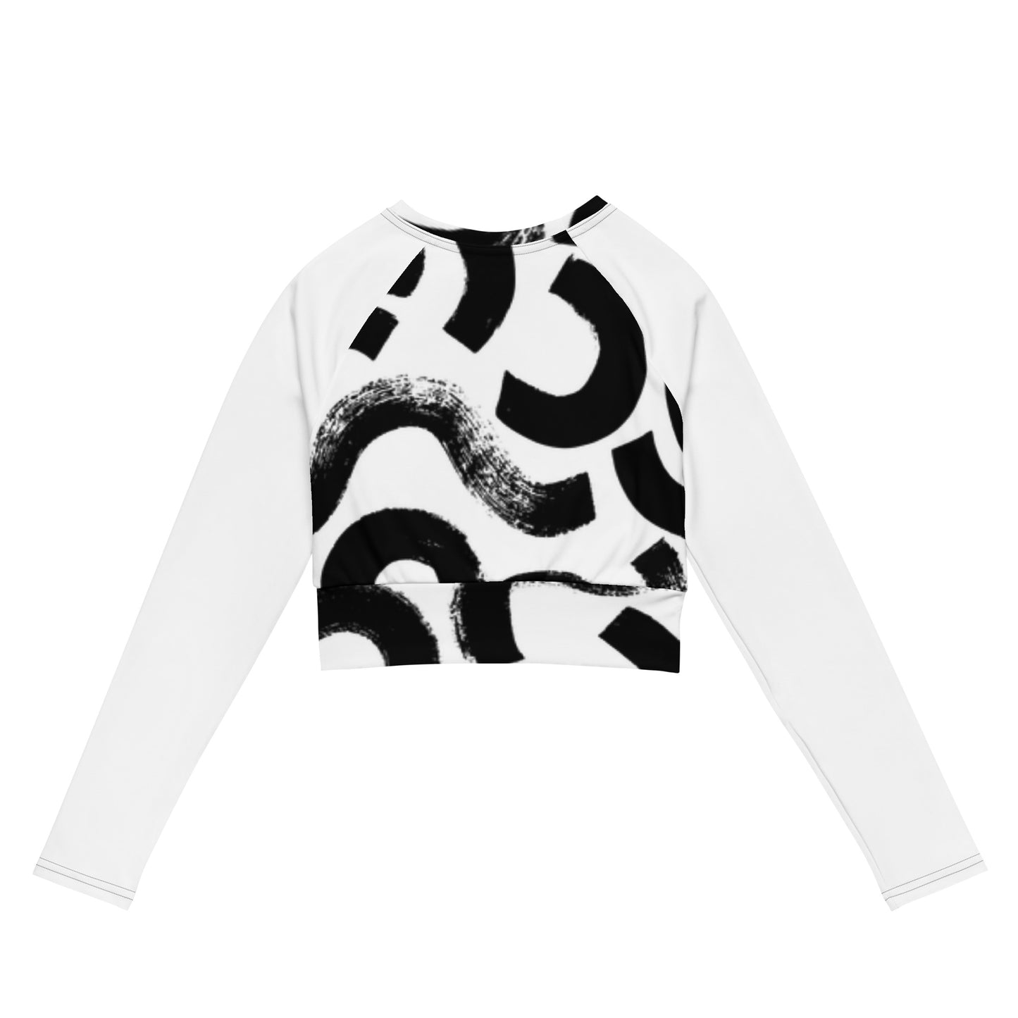 Organic Black & White Recycled long-sleeve crop top