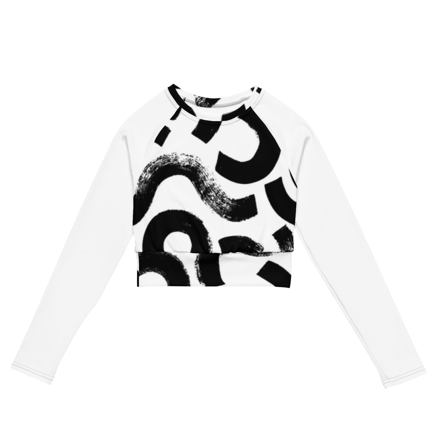 Organic Black & White Recycled long-sleeve crop top