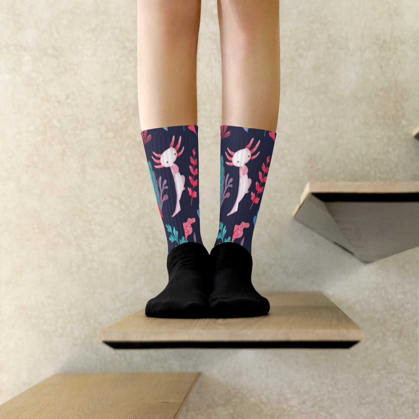 Axolotl Navy Socks