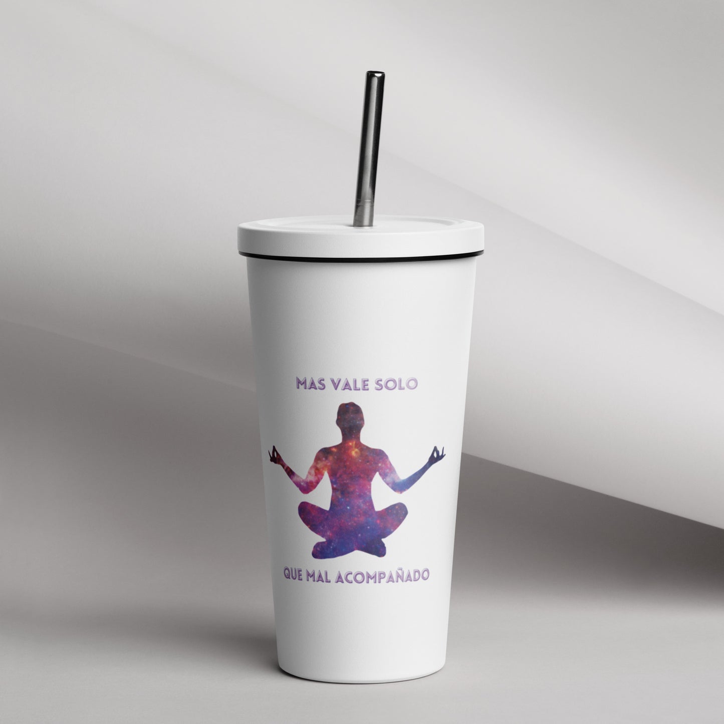 Mas Vale Solo - Insulated tumbler with a straw