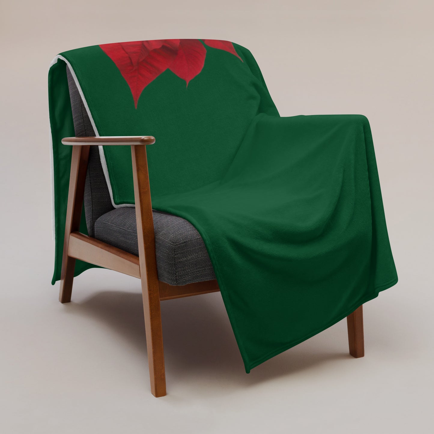 Festive Poinsettia Throw Blanket - Noche Buena - Christmas - Holidays