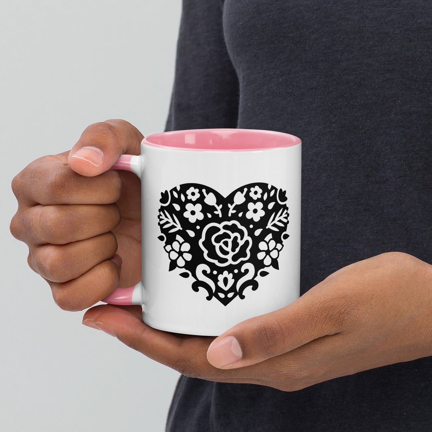 Corazones Mug with Color Inside