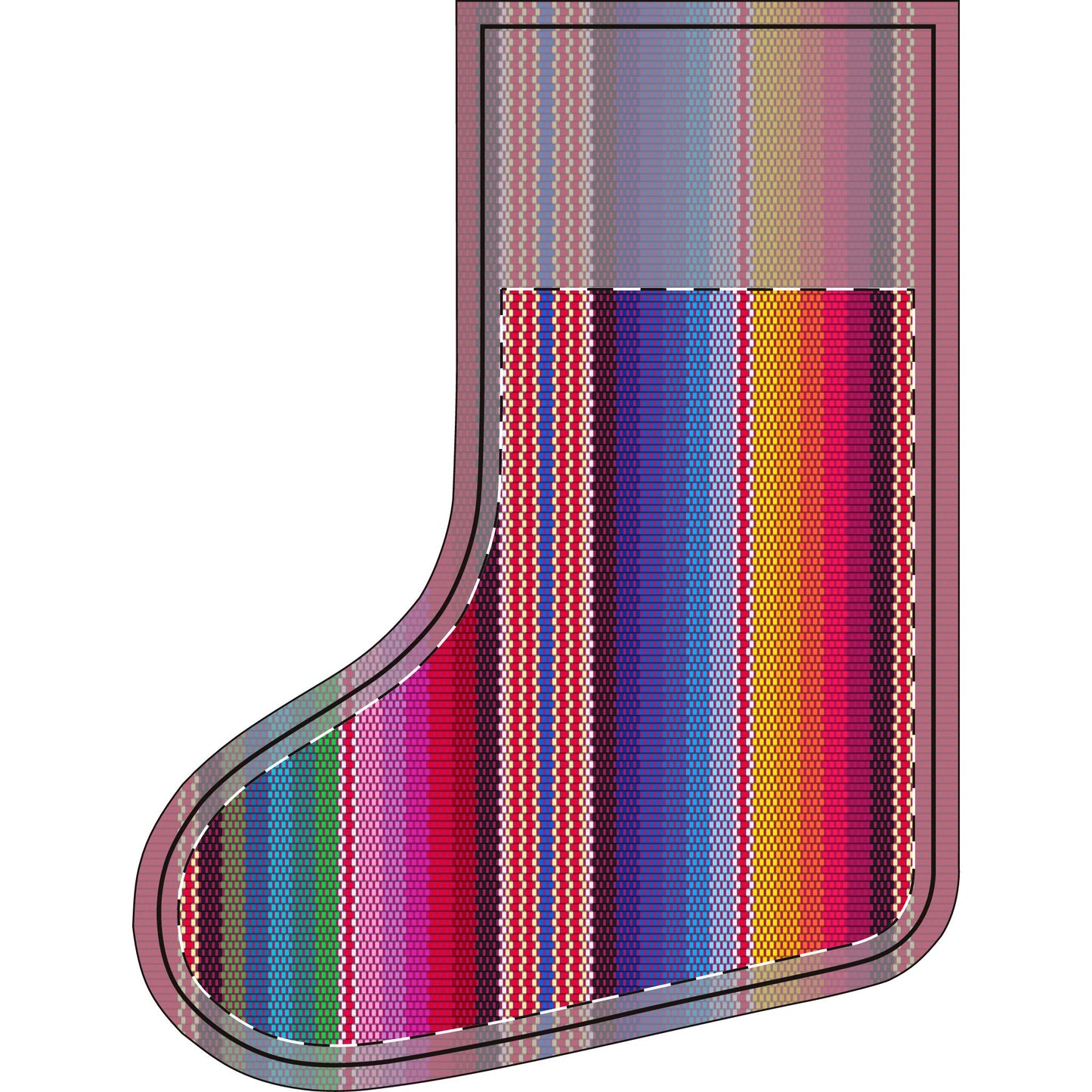 Sarape Style Christmas Stocking (Linen)