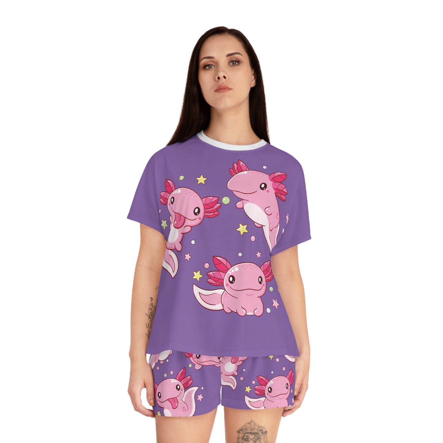 Axolotol Women's Short Pajama Set (AOP)