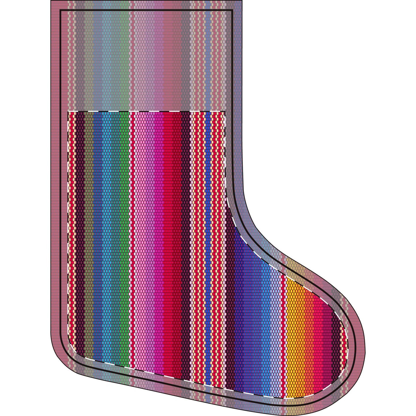 Sarape Style Christmas Stocking (Linen)