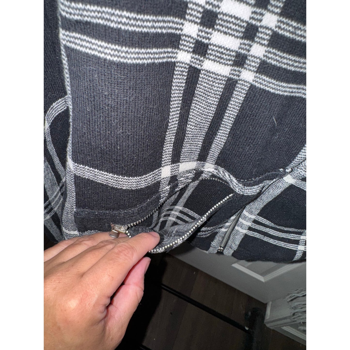 Lauren Ralph Lauren 100% Cotton Plaid Stretch Full Zip Jacket