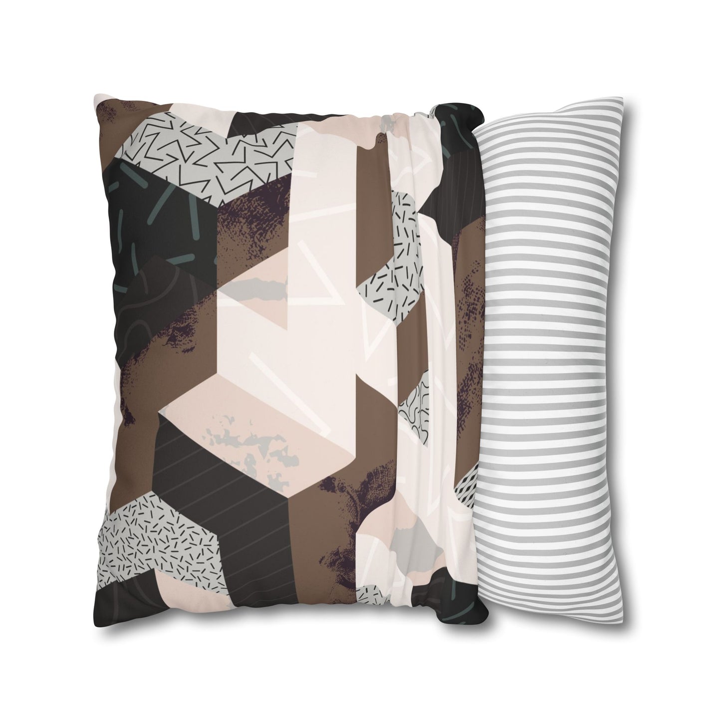Touch of Blush Faux Suede Square Pillowcase