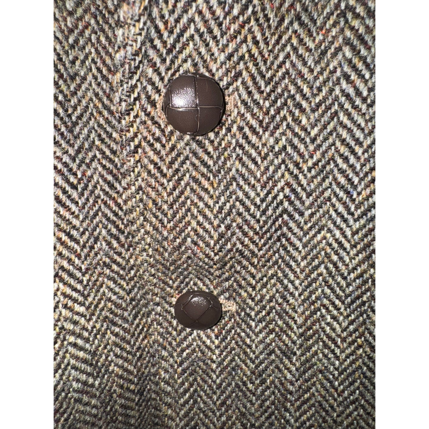 Hammersley Harris Tweed 100% Scottish Wool made in England houndstooth vintage men’s jacket leather buttons