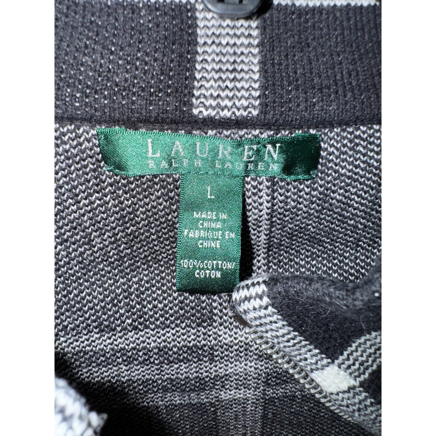 Lauren Ralph Lauren 100% Cotton Plaid Stretch Full Zip Jacket