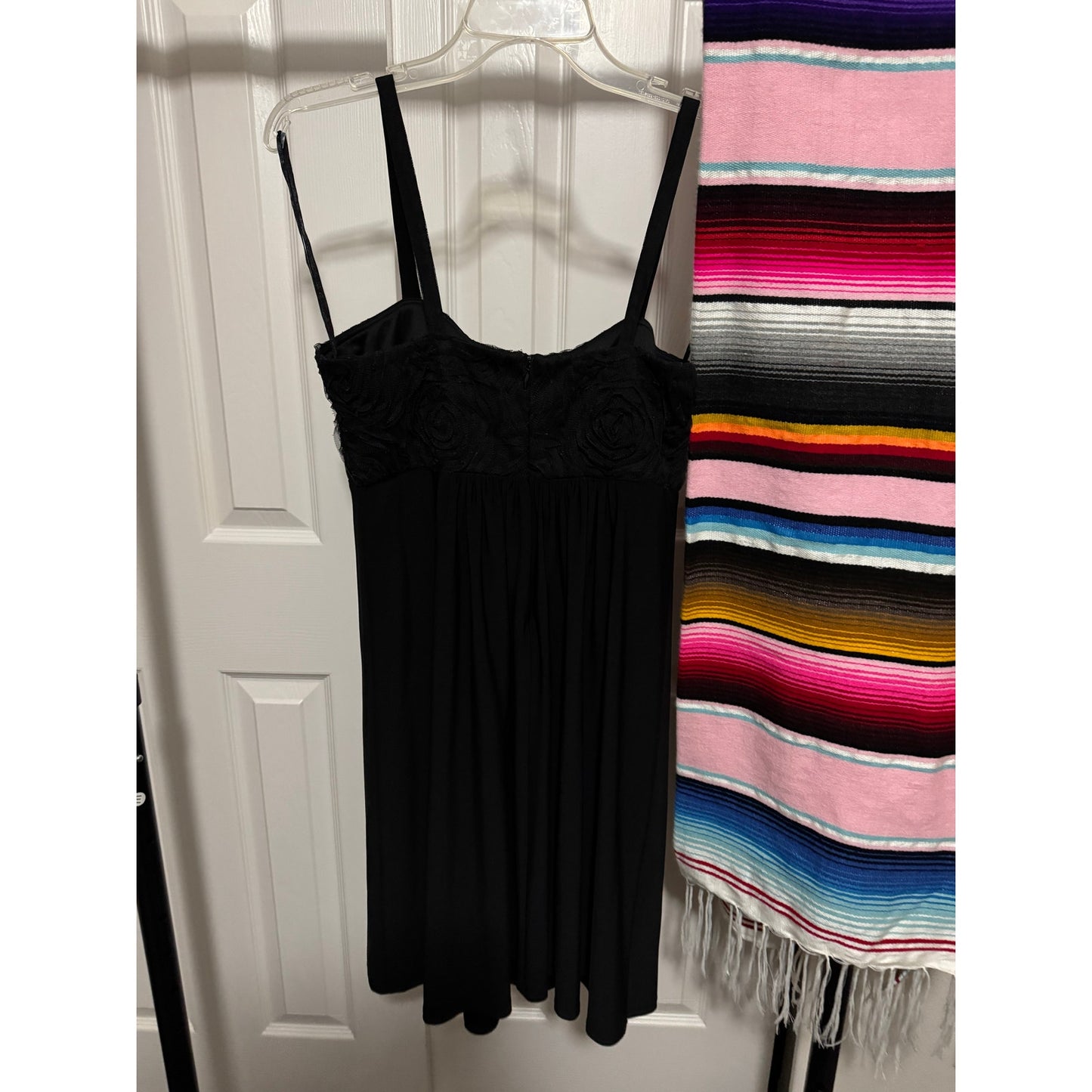 Jessica Howard Floral Bustier Black Swing Mini Dress