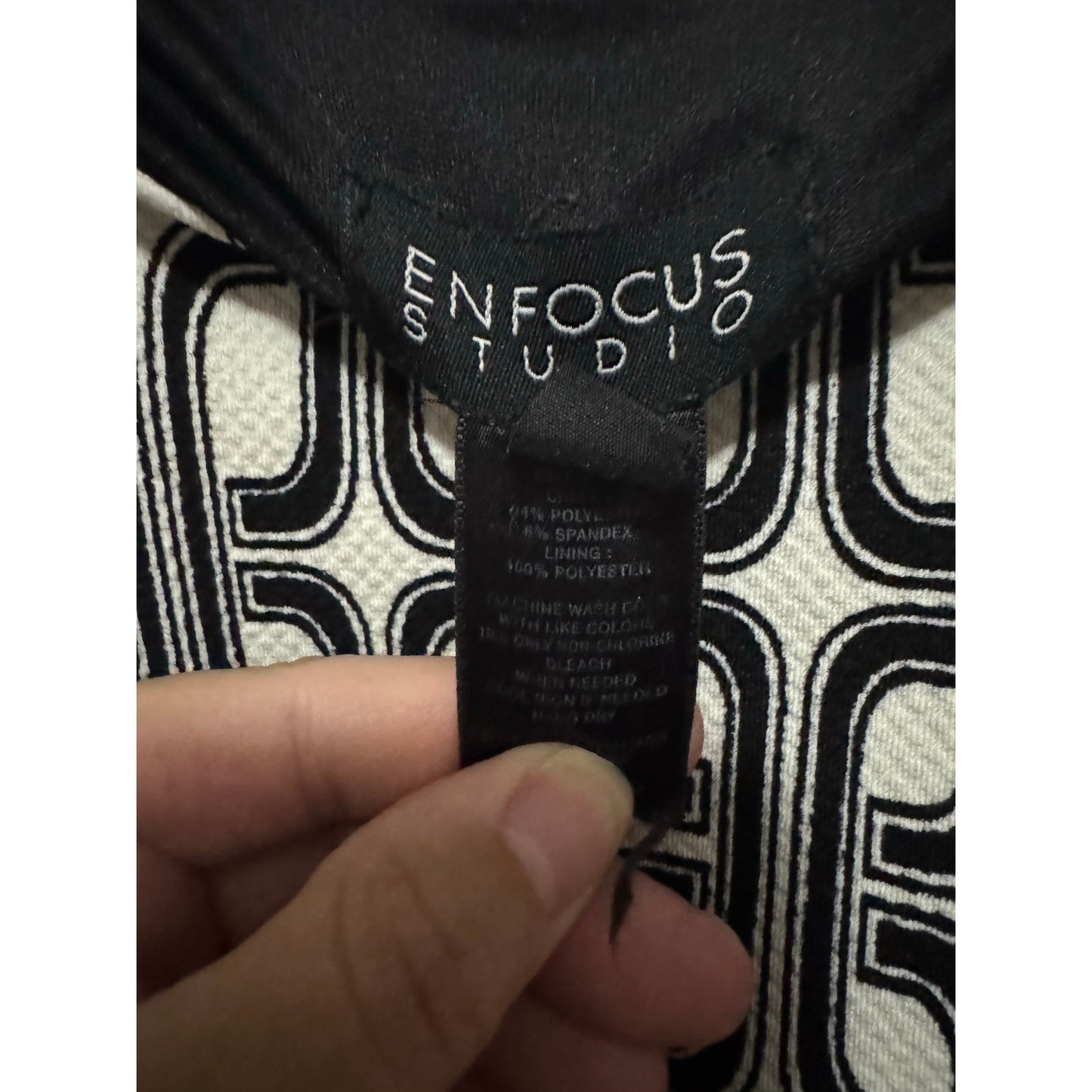 Enfocus Studio Pullover Black and White Chainlink Sheath Dress