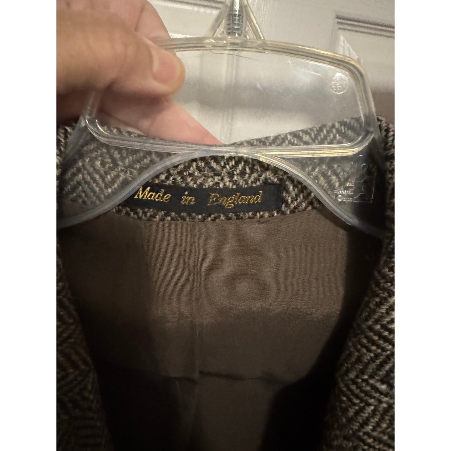 Hammersley Harris Tweed 100% Scottish Wool made in England houndstooth vintage men’s jacket leather buttons