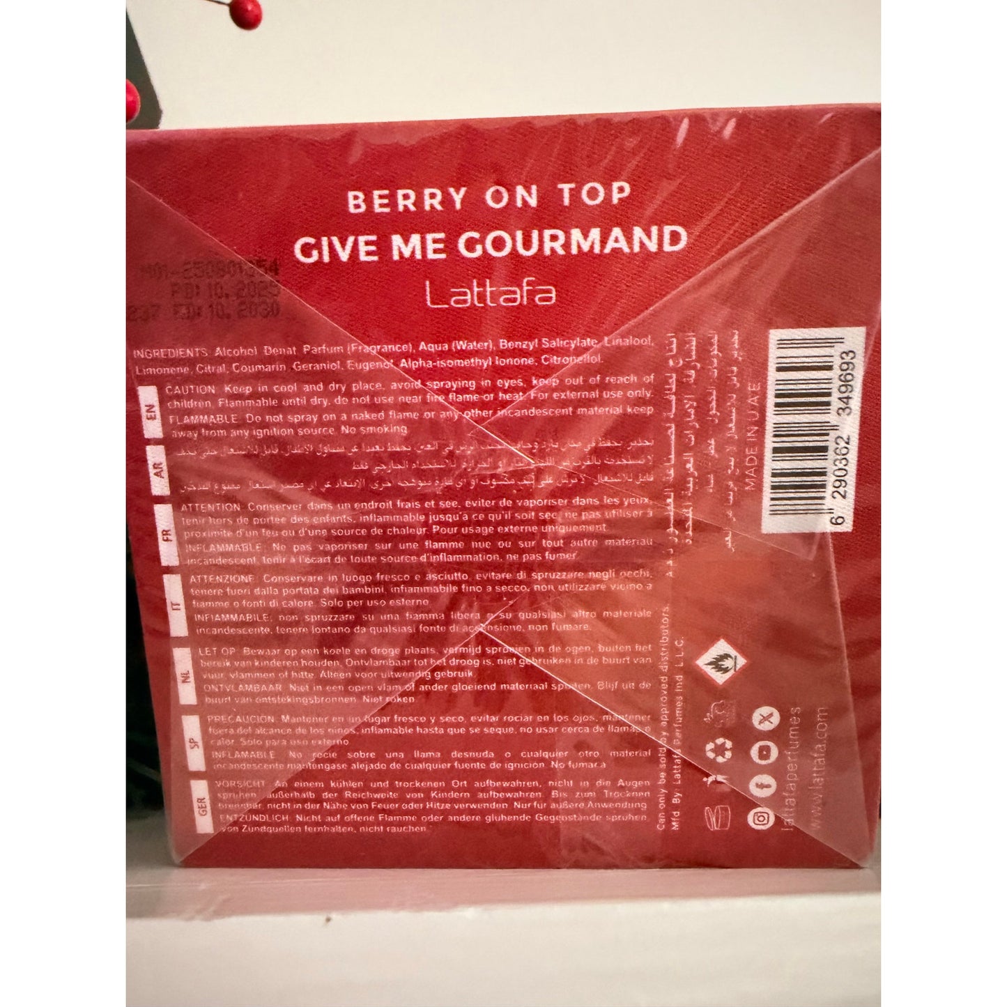 Berry on Top Give me Gourmand Lattafa 2.53 Fl OZ EDP Not Opened
