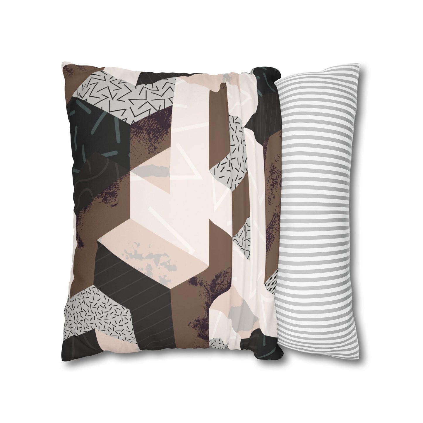 Touch of Blush Faux Suede Square Pillowcase