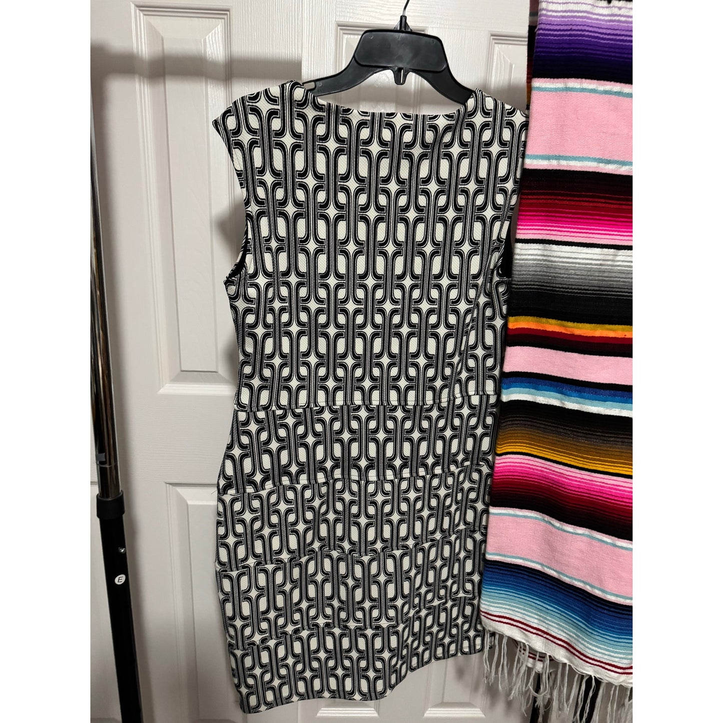 Enfocus Studio Pullover Black and White Chainlink Sheath Dress