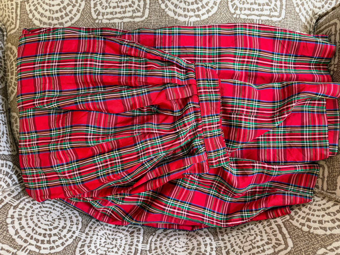 Plaid pleated maxi skirt - preowned