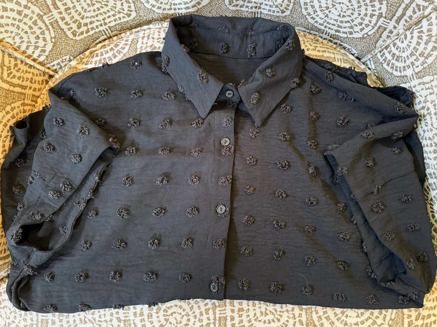 Brandless black button up blouse - Preowned