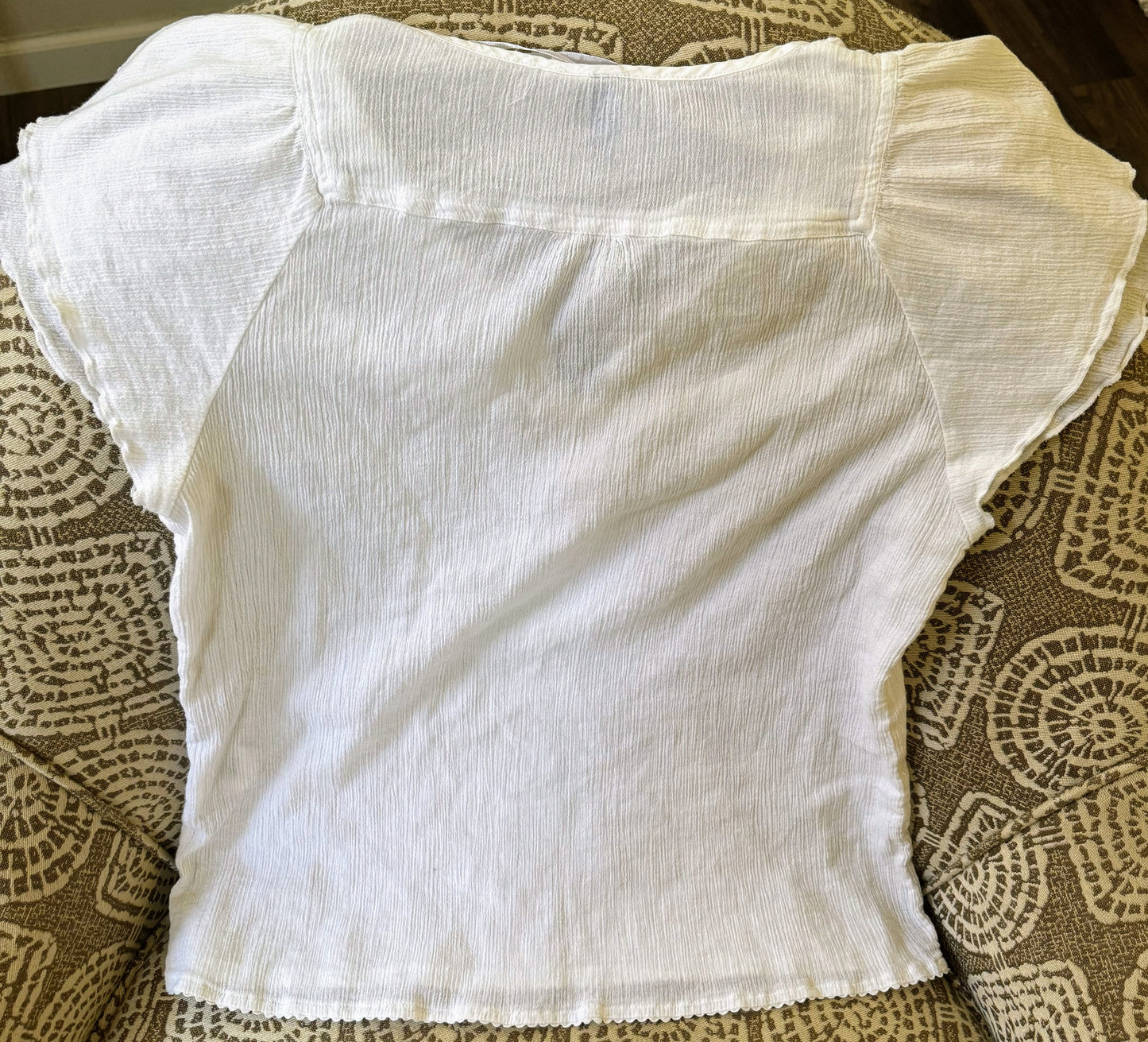 Bright White Wide Sleeve Crop Top - Preowned