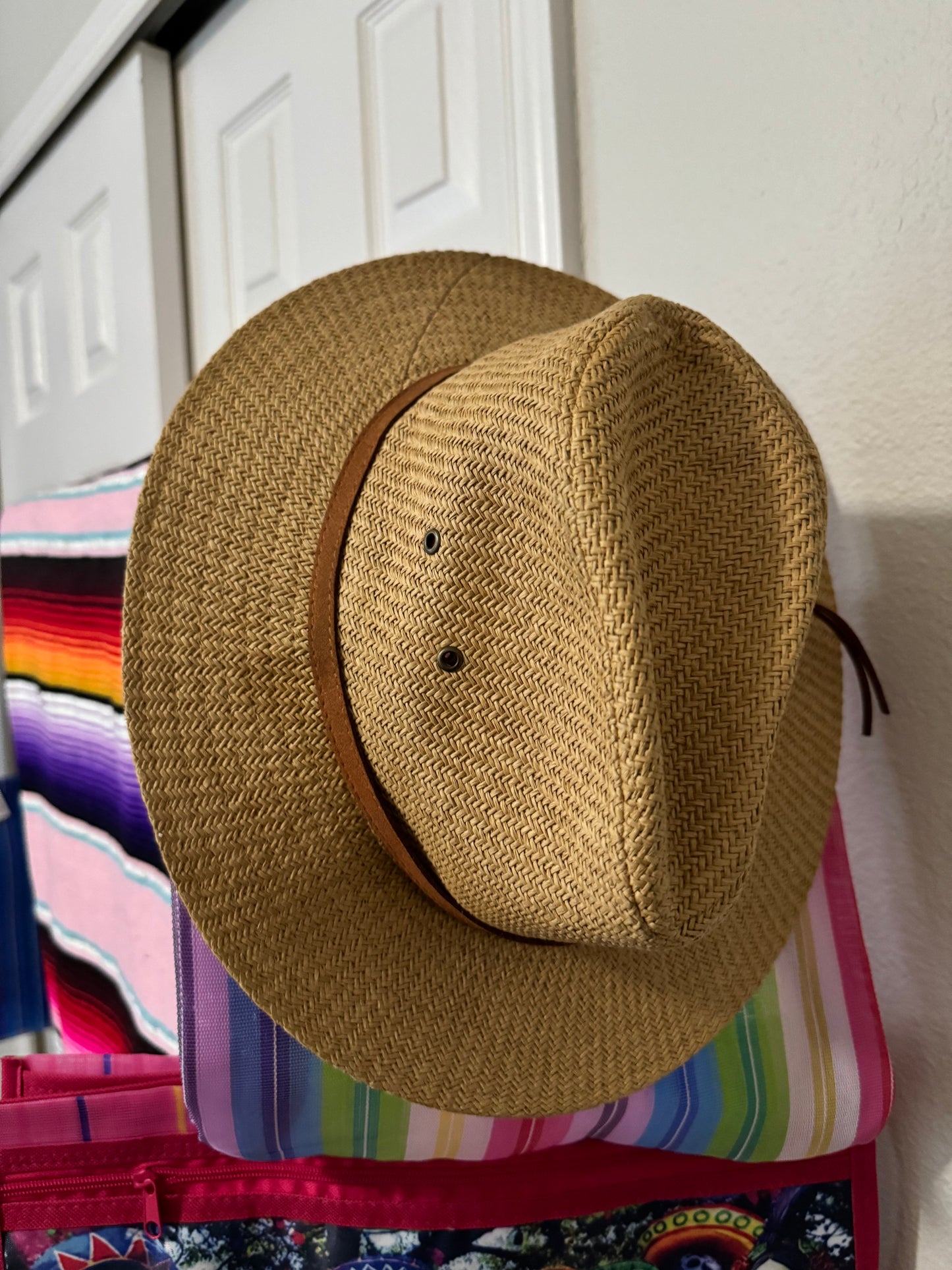 Panama Jack Suede belt straw Hat - Preowned