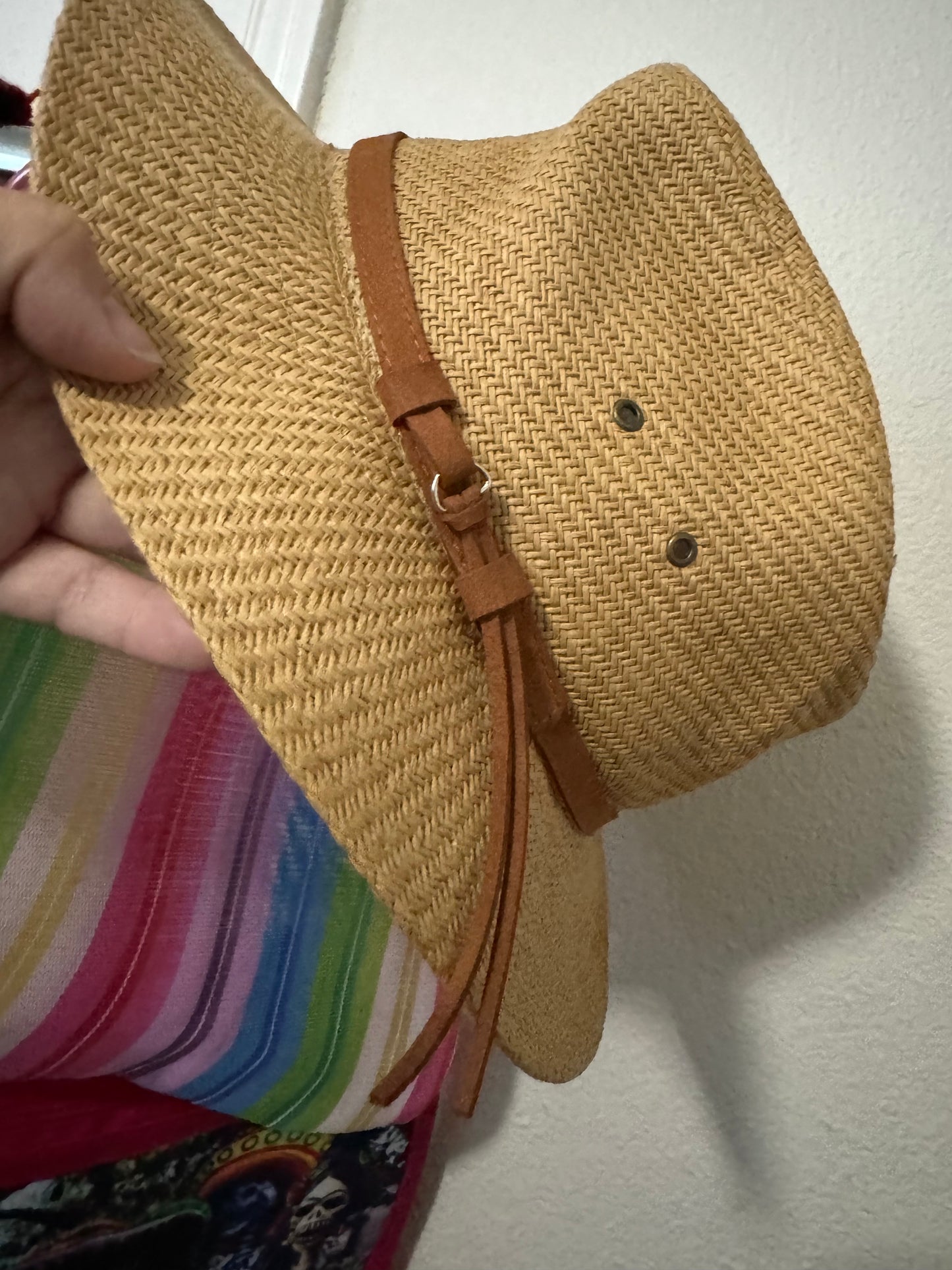 Panama Jack Suede belt straw Hat - Preowned