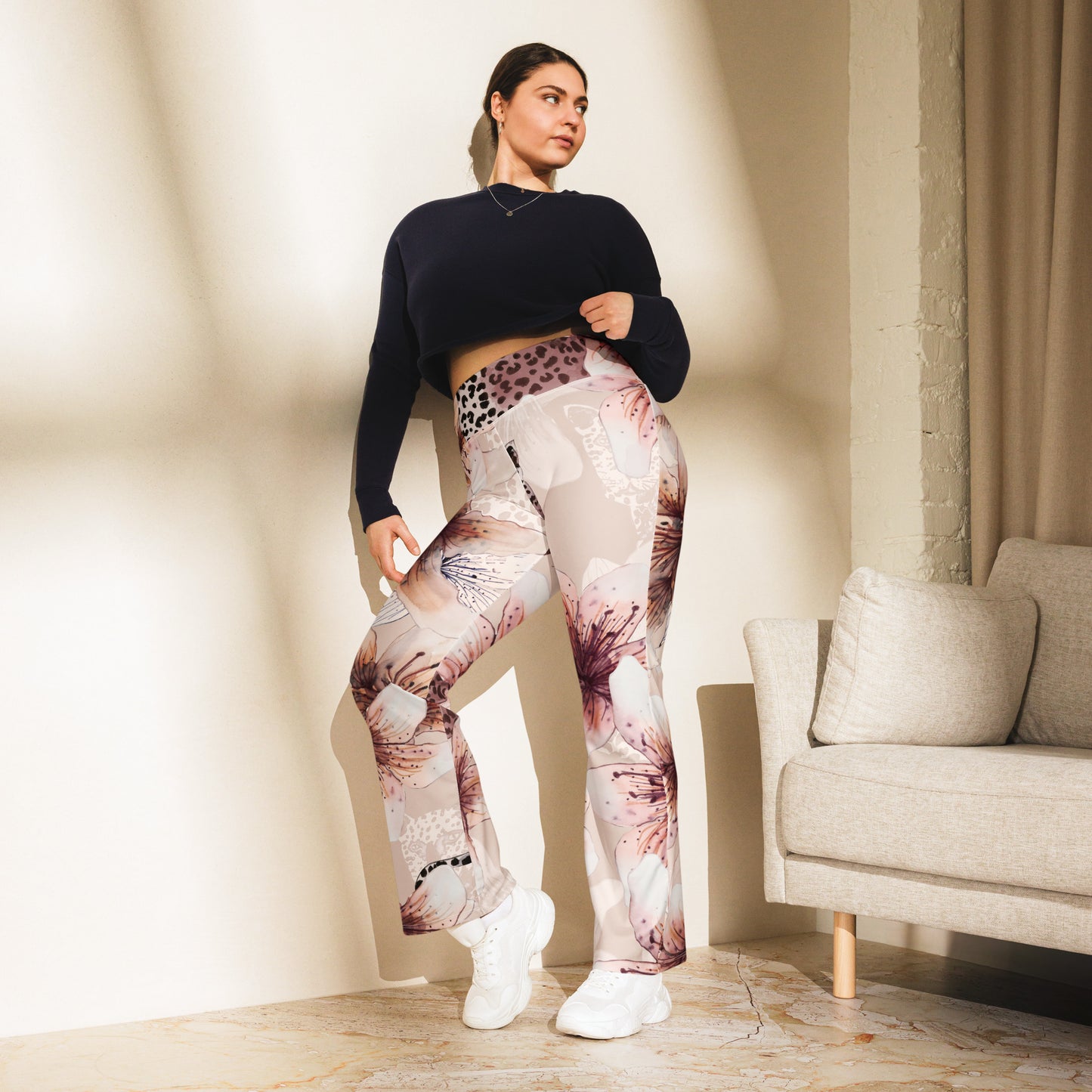 Grown and Sexy Pastel Floral - Flare leggings