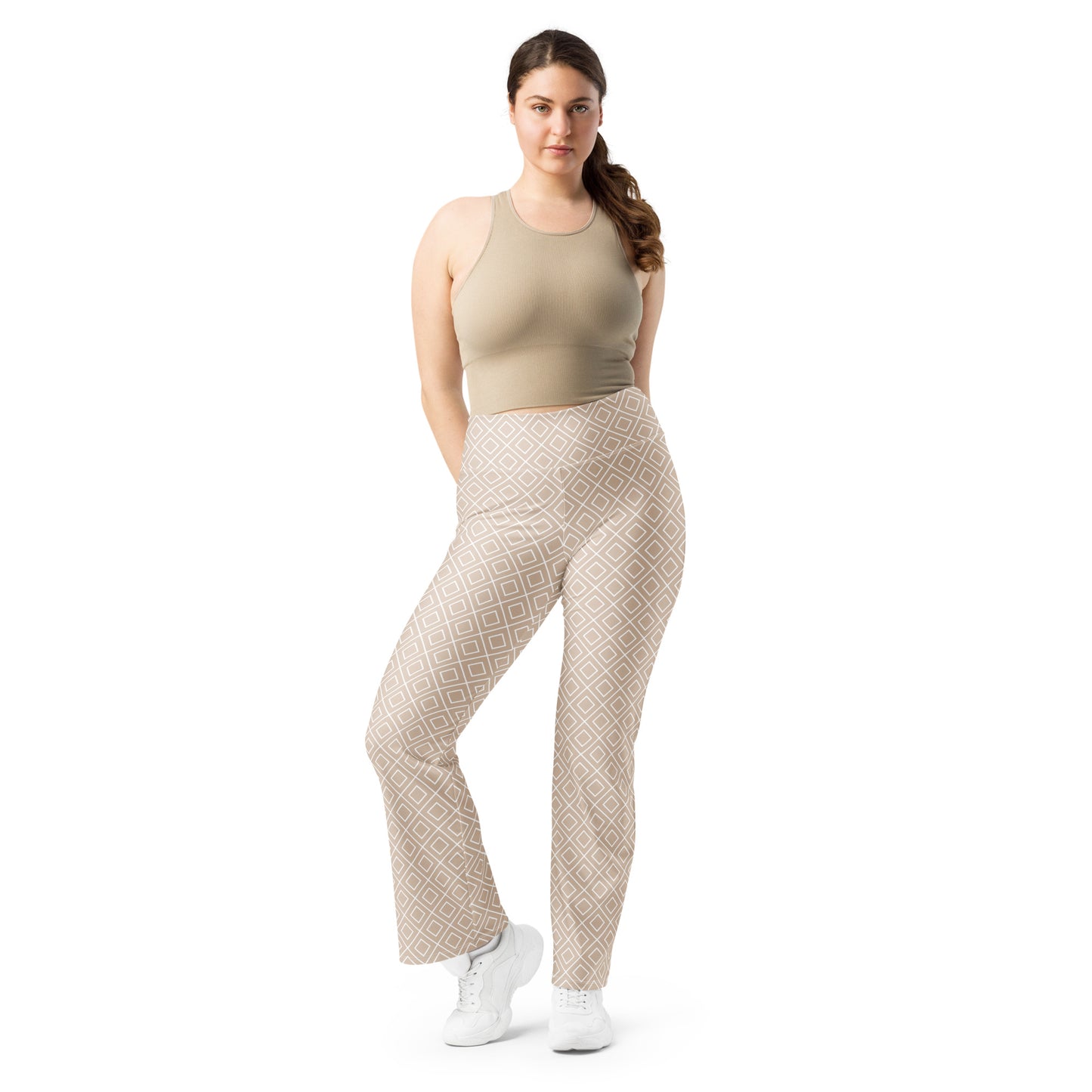 Grown and Sexy Geo Latte - Flare leggings