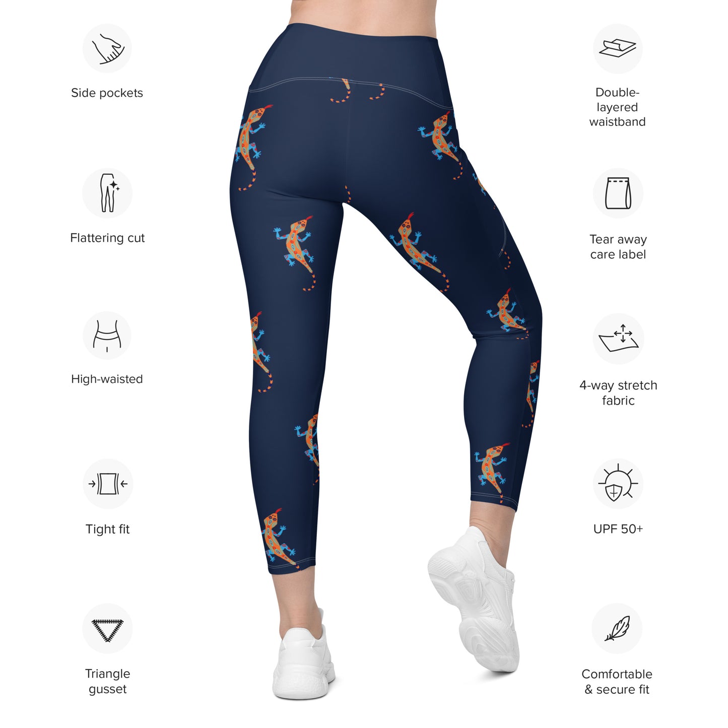 Gecko Alebrije Leggings with pockets - previously $55.95