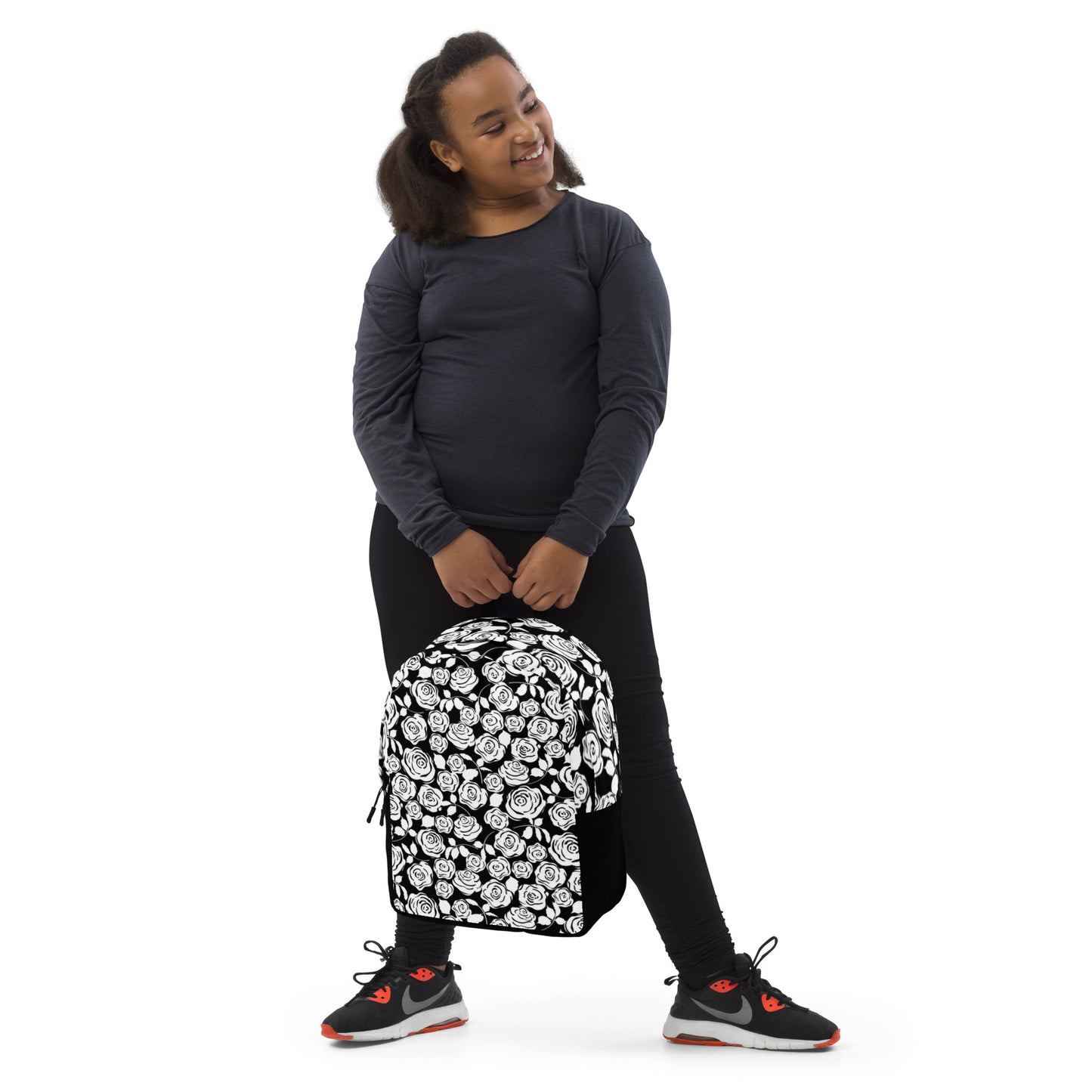 Black & White Floral Minimalist Backpack - previously $61.95
