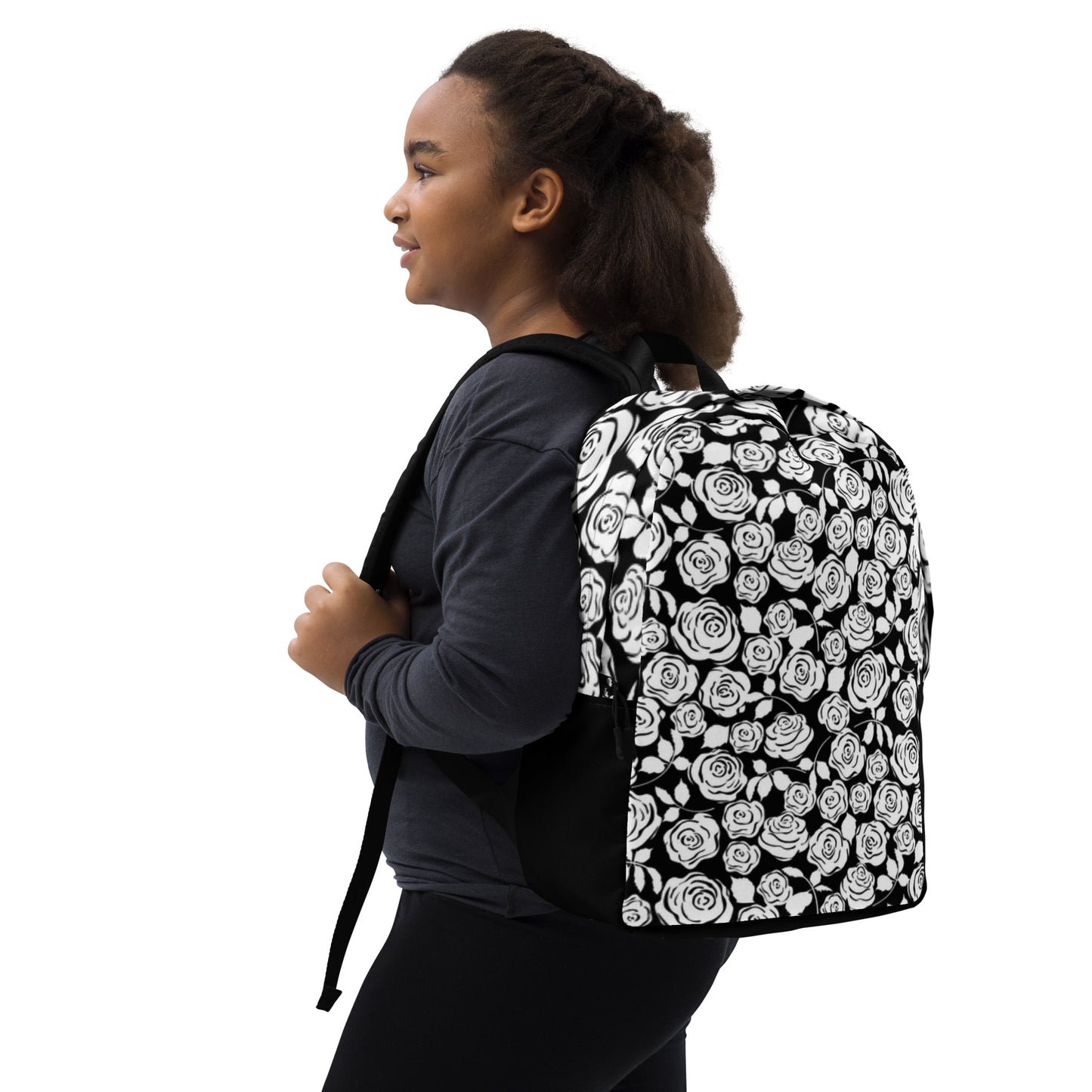 Black & White Floral Minimalist Backpack - previously $61.95