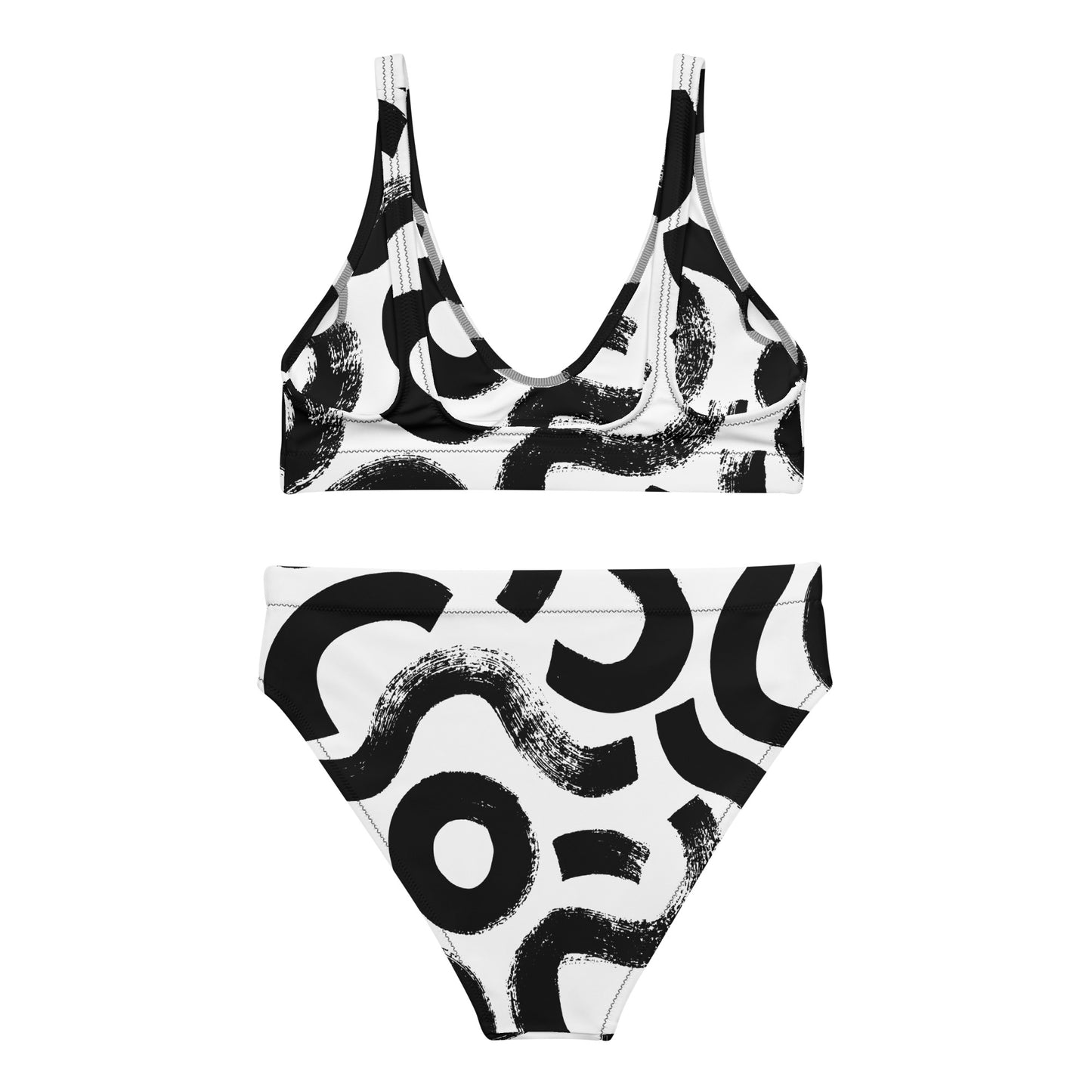 Organic Black & White Recycled high-waisted bikini - previously $54.95