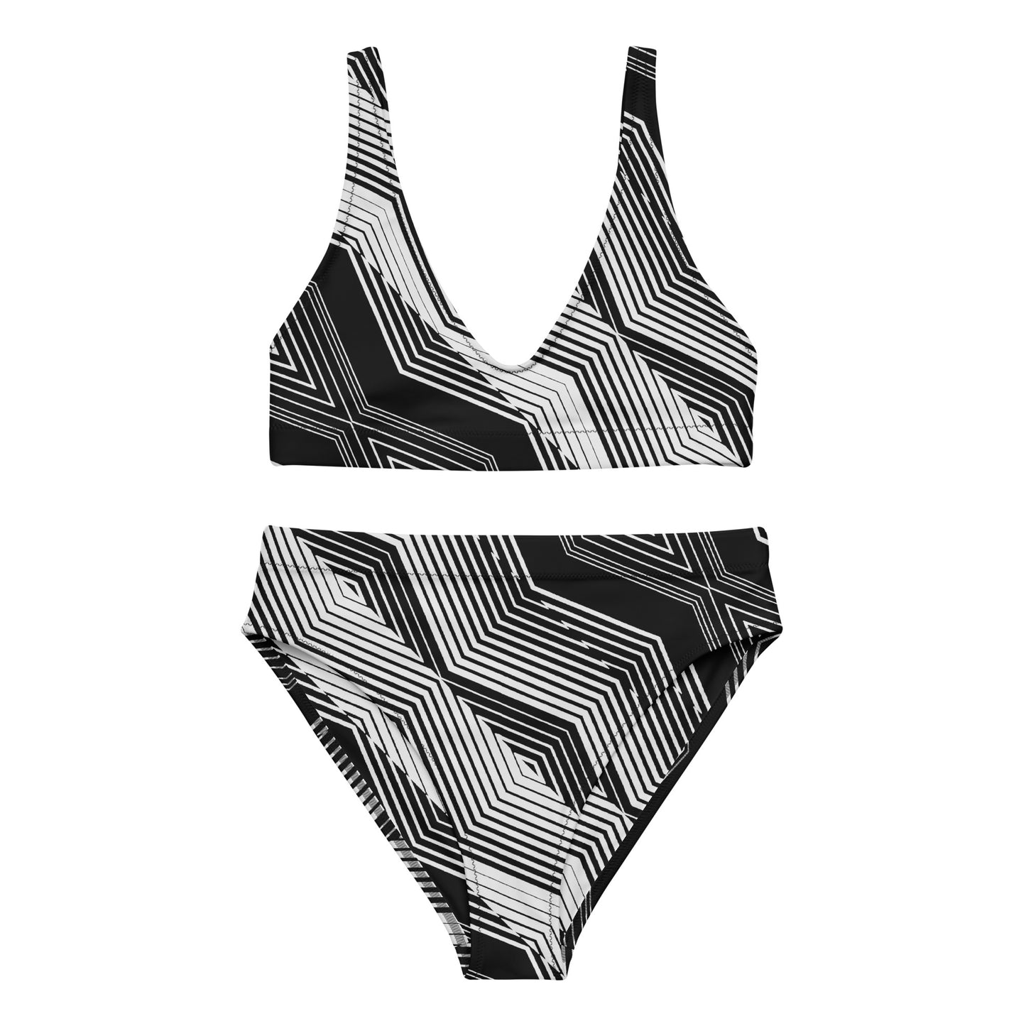 Geometric Recycled high-waisted bikini - previously $54.95