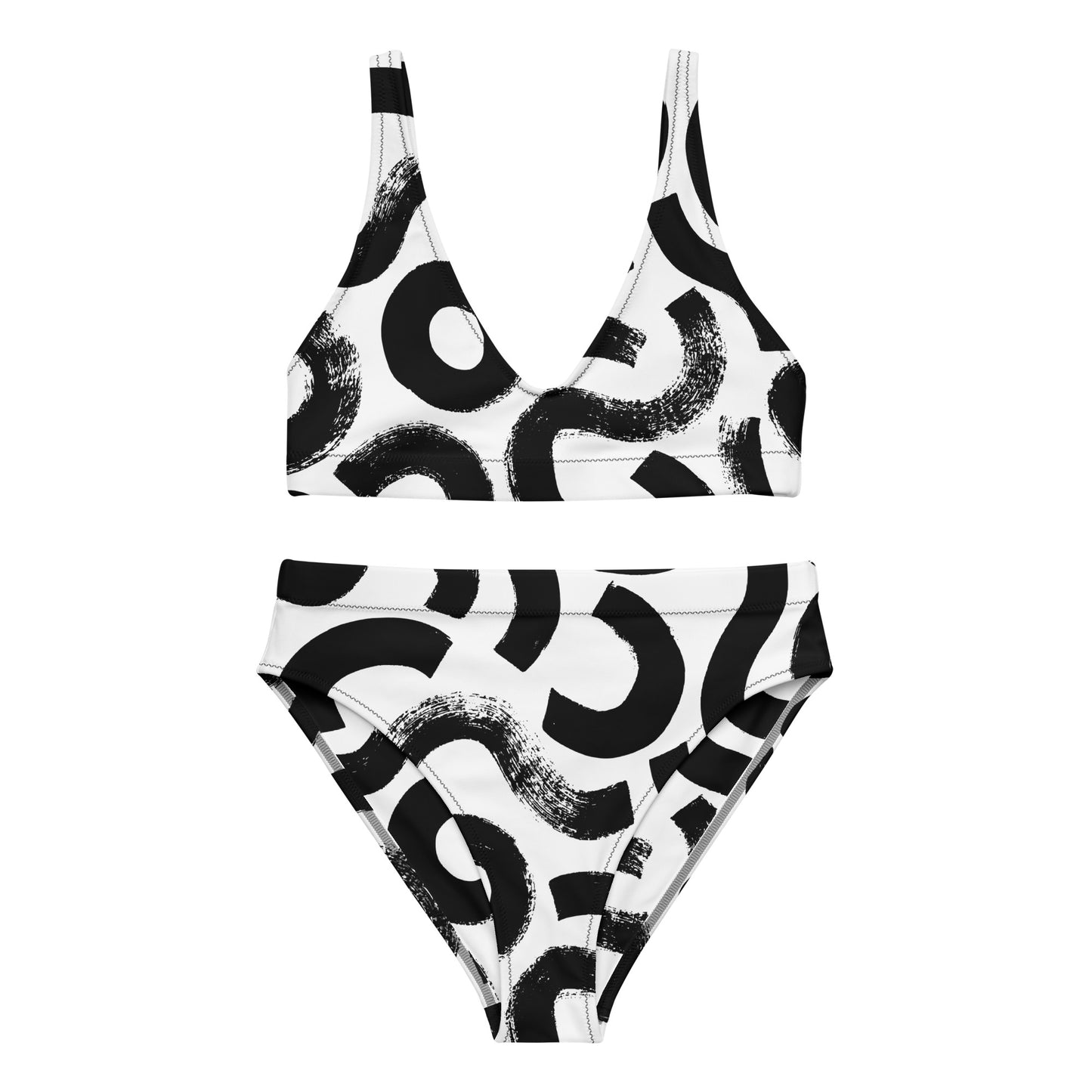 Organic Black & White Recycled high-waisted bikini - previously $54.95