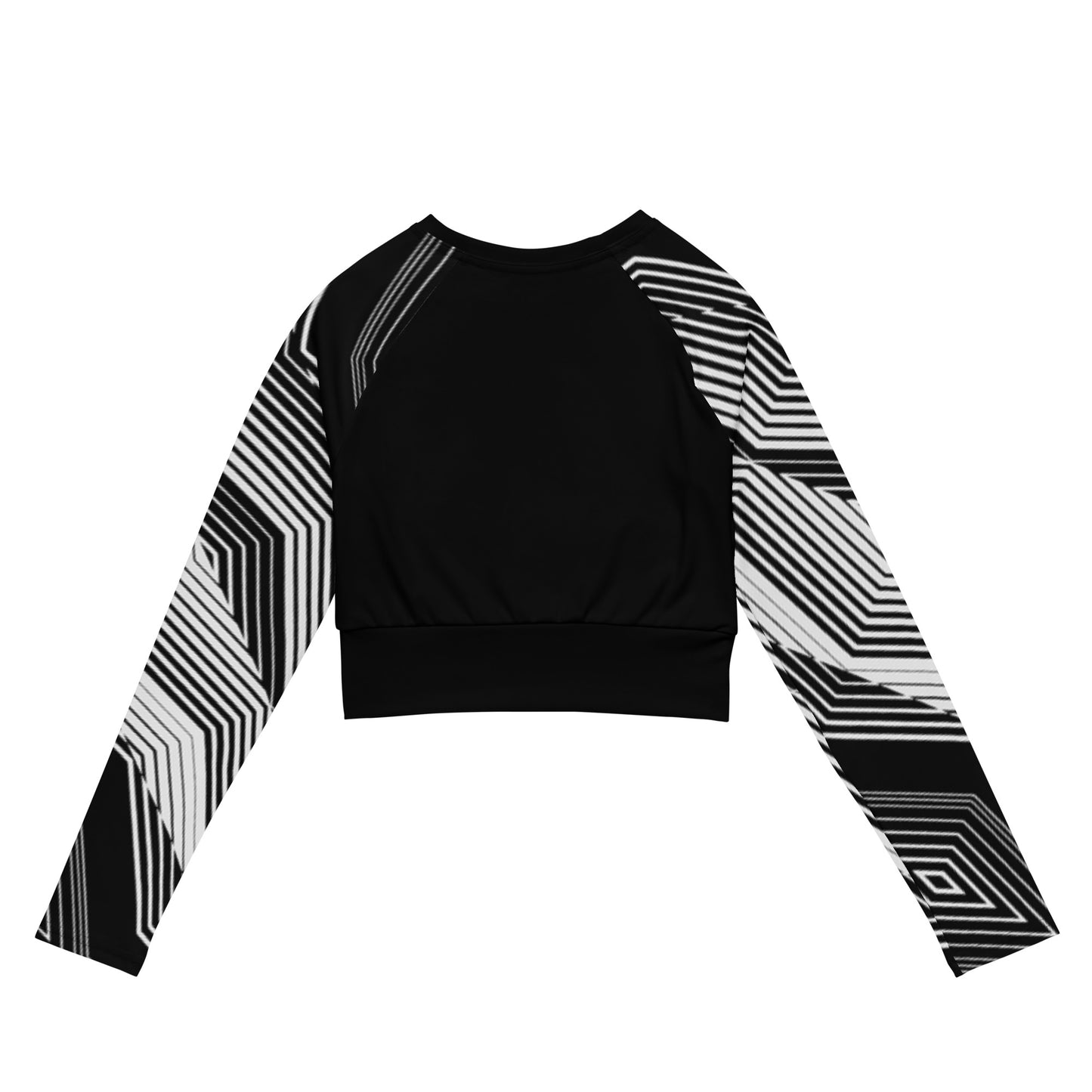 Geometric Recycled long-sleeve crop top