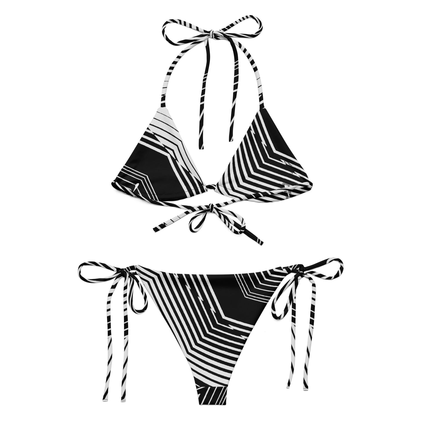 Geometric recycled string bikini - previously $49.50