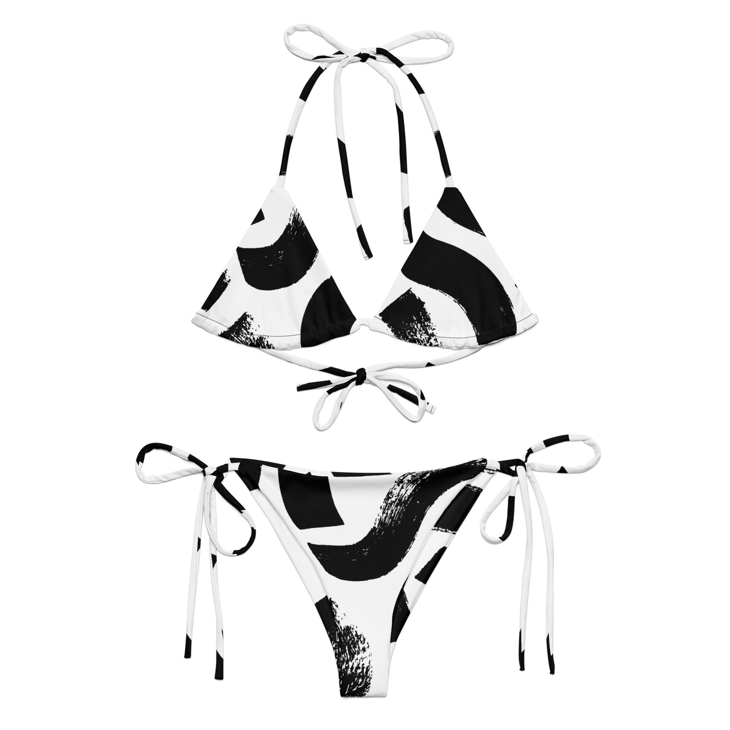 Organic Black & White recycled string bikini - previously $49.50