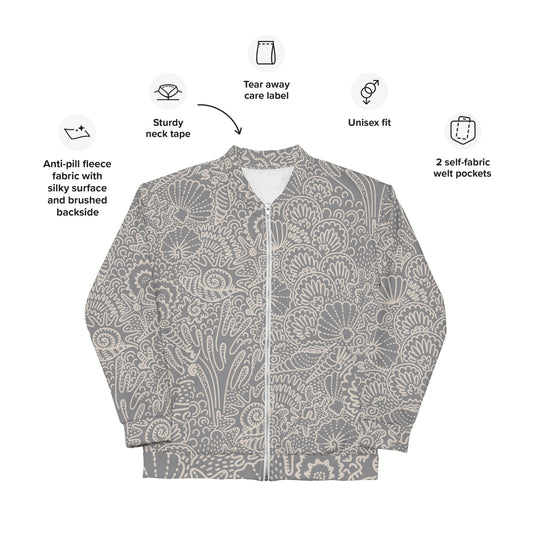 Grown and Sexy Seashell Gris - Unisex Bomber Jacket