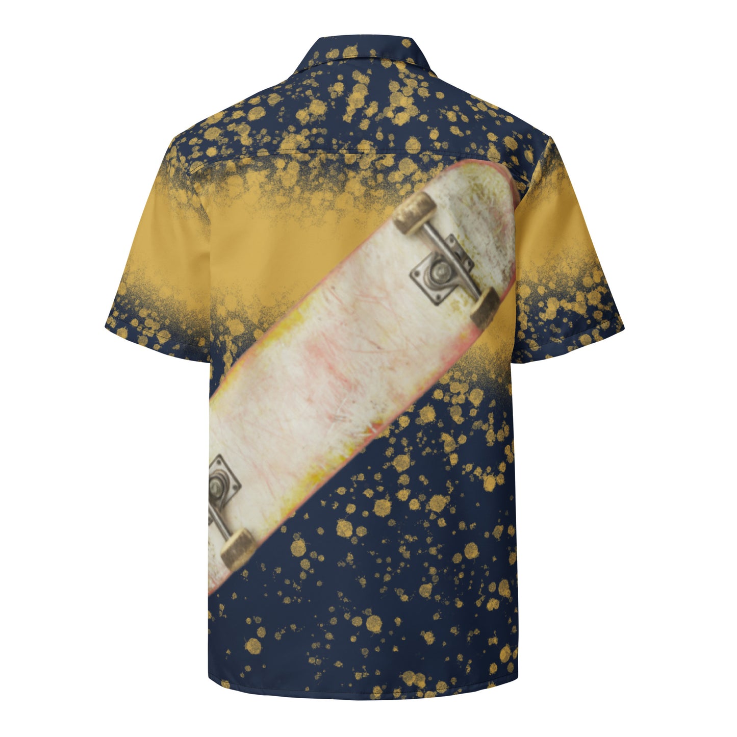 Skateboard Blue & Gold Unisex button shirt