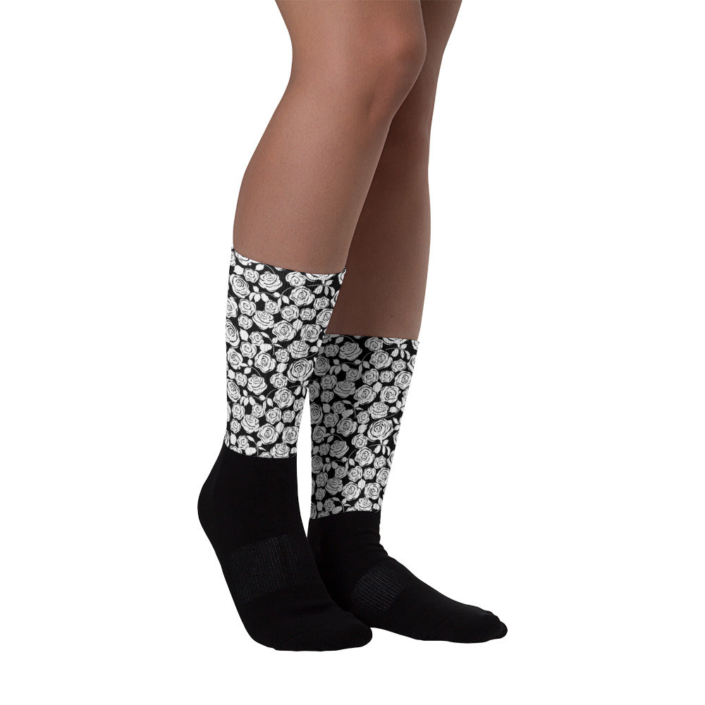 Black & White Floral Socks