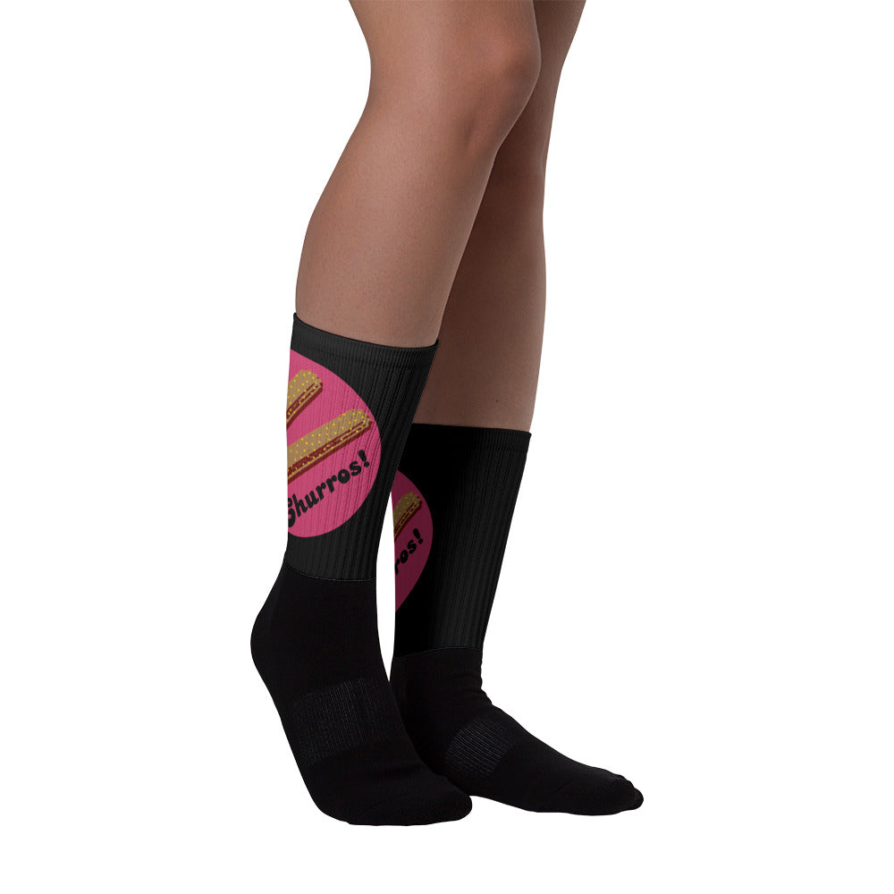 Churros Socks Black and Fuschia