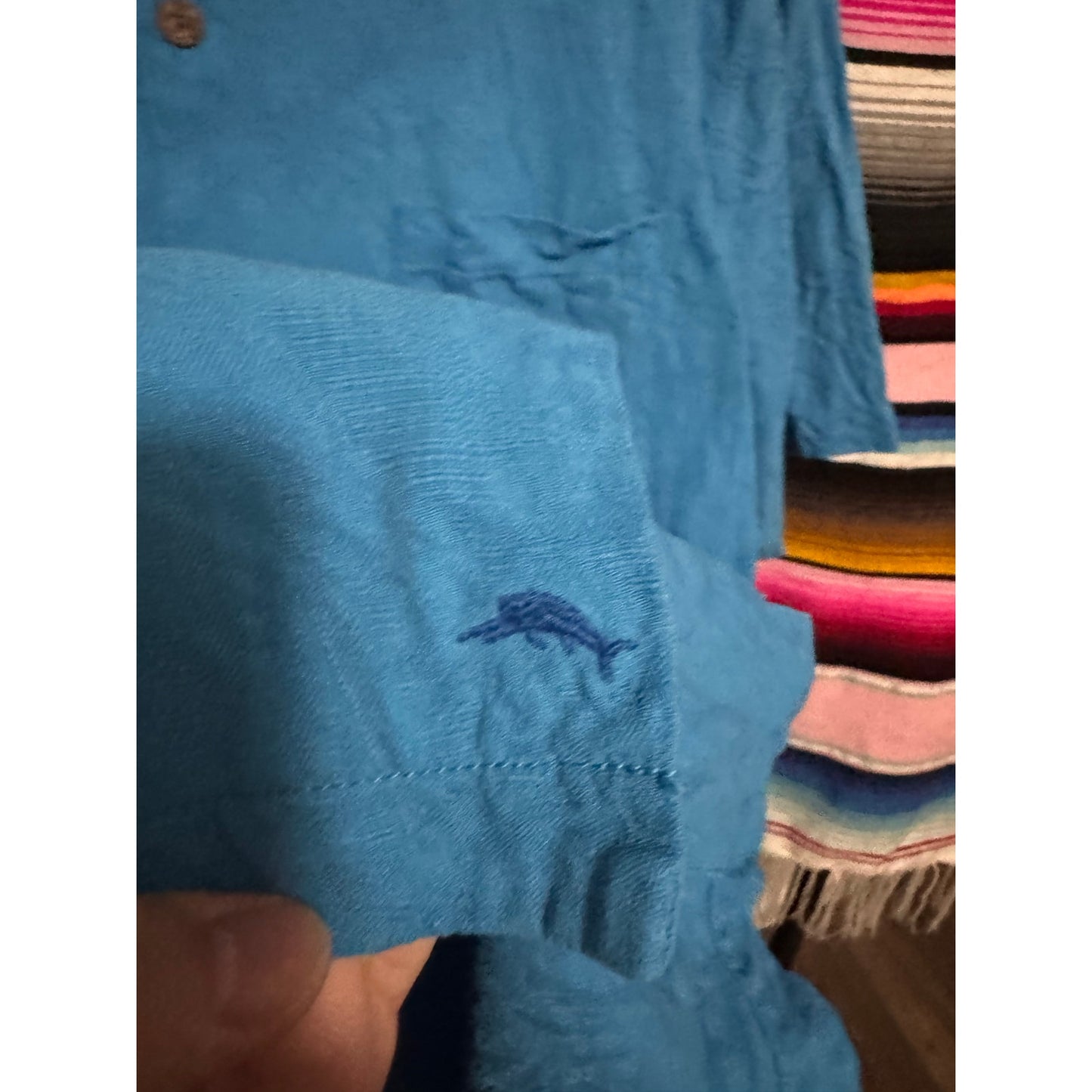 Tommy Bahama 100% Silk Short Sleeve Button Up