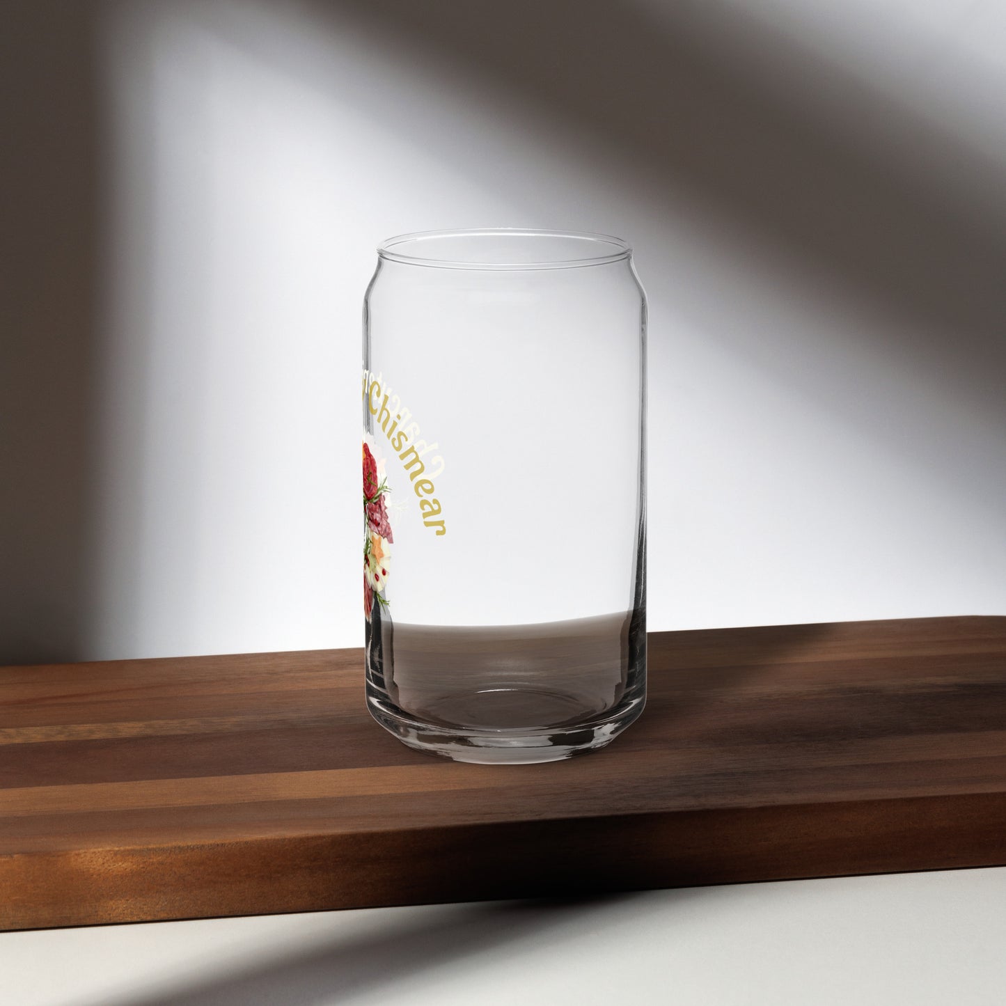 Charcuterie y Chisme Can-shaped glass