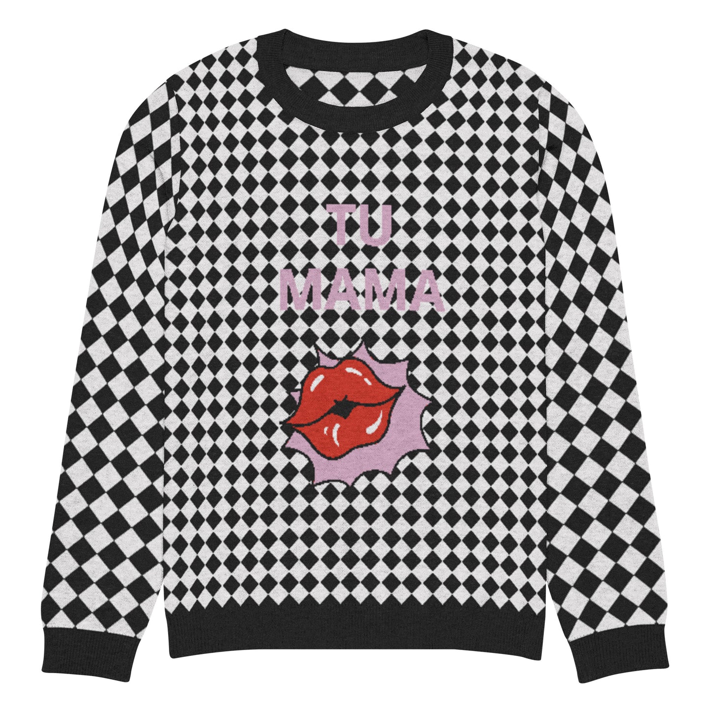 Tu mama! Knitted crew neck sweater