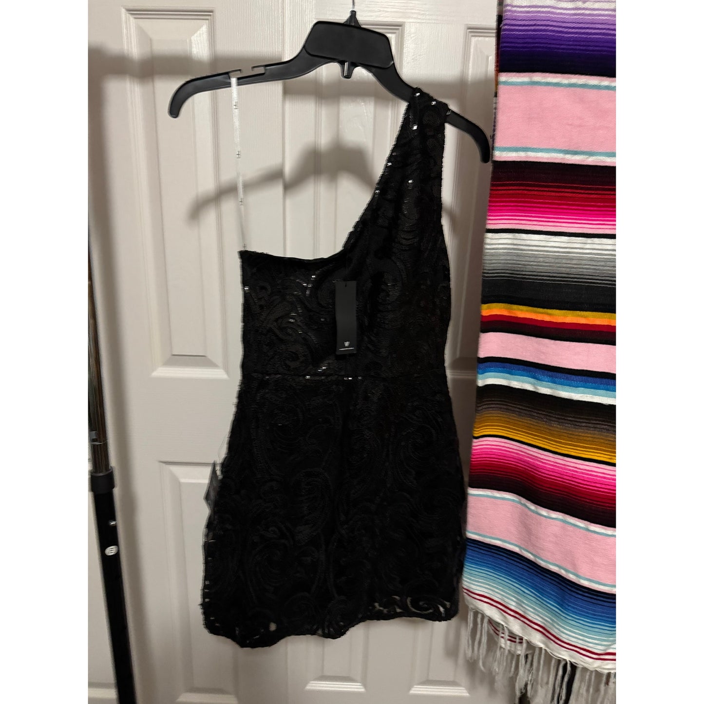 Lulus Sequin One Shoulder Mini Cocktail Dress