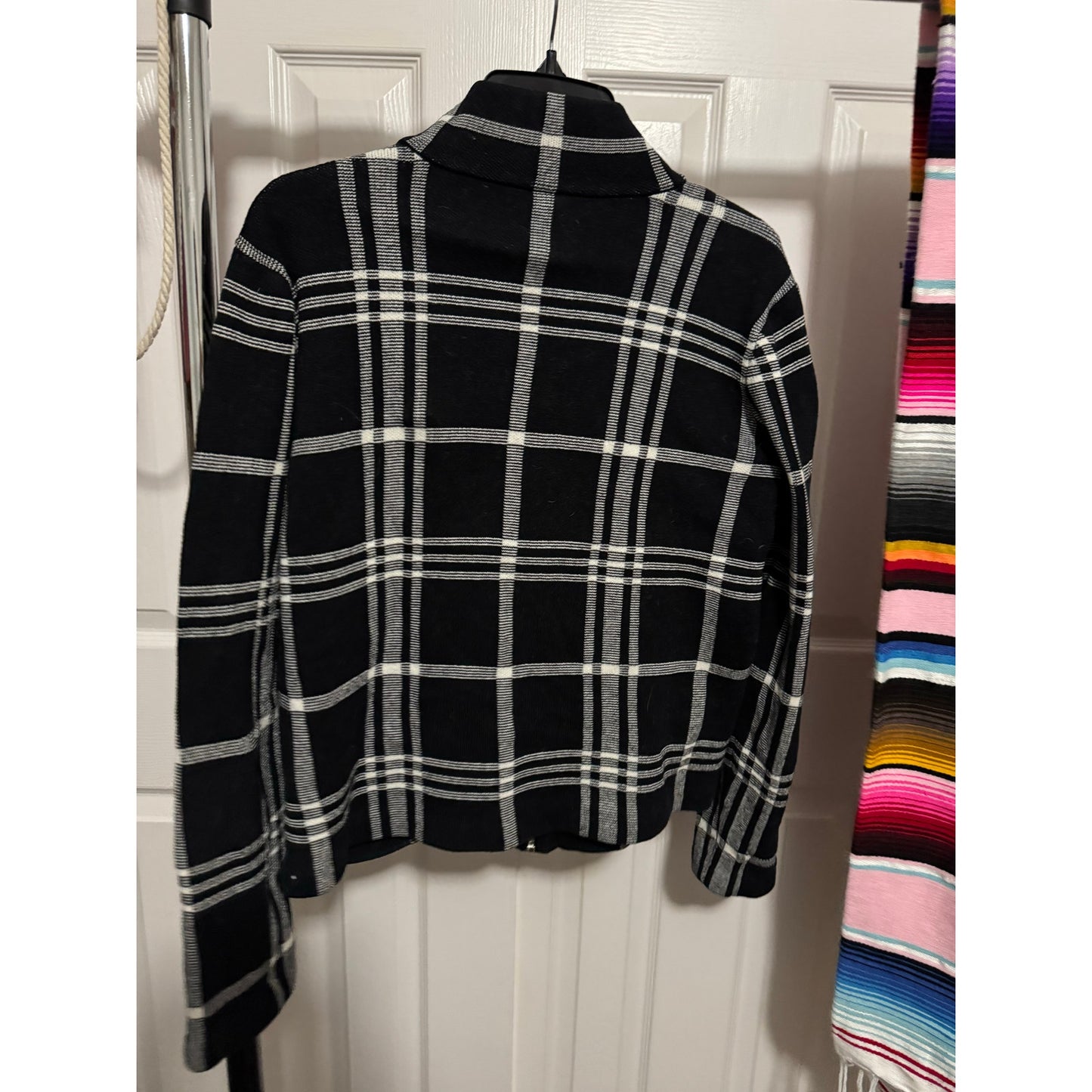 Lauren Ralph Lauren 100% Cotton Plaid Stretch Full Zip Jacket