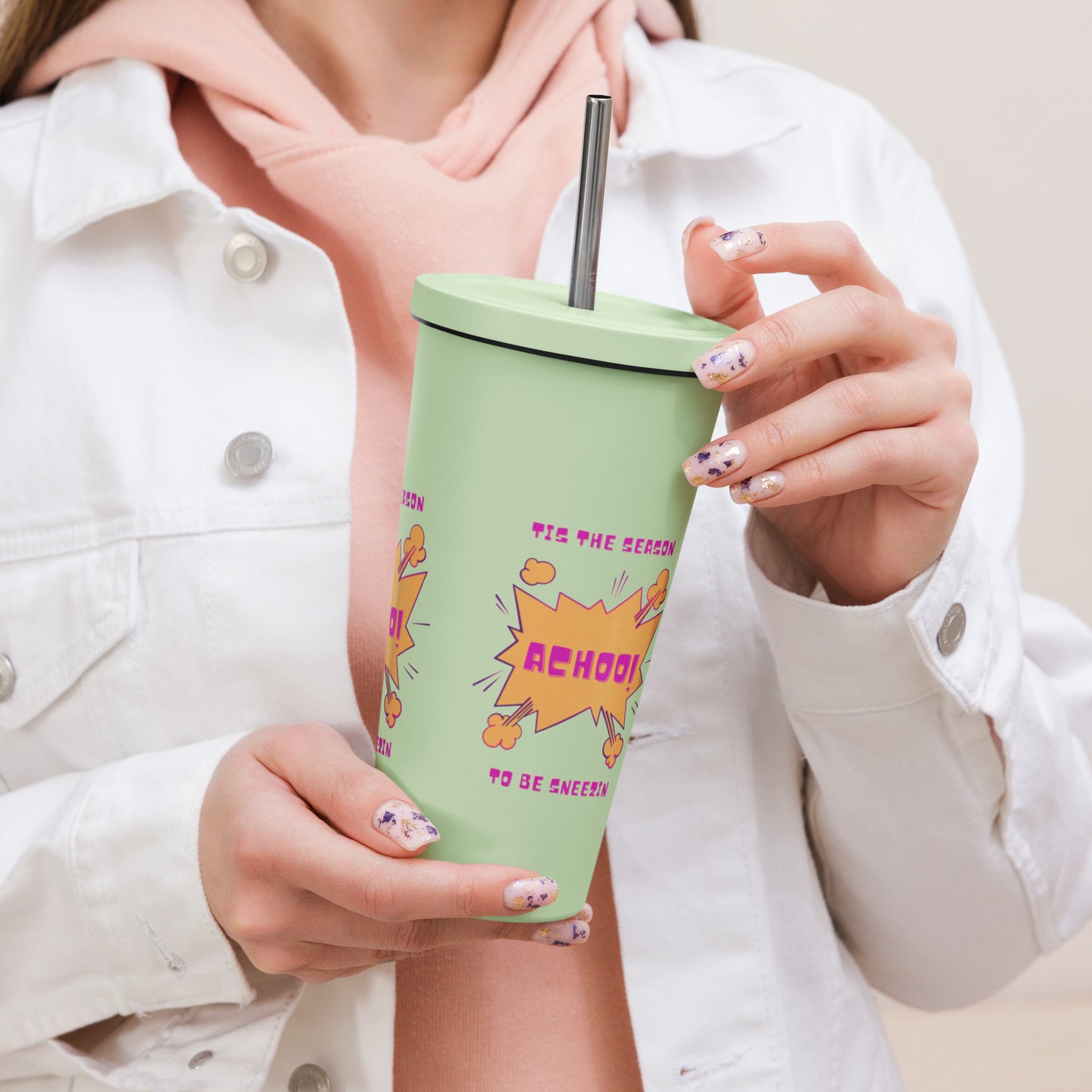 ACHOO! - Insulated tumbler with a straw