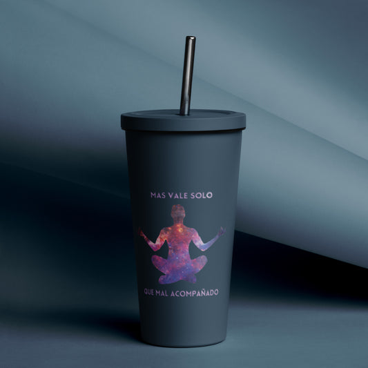 Mas Vale Solo - Insulated tumbler with a straw